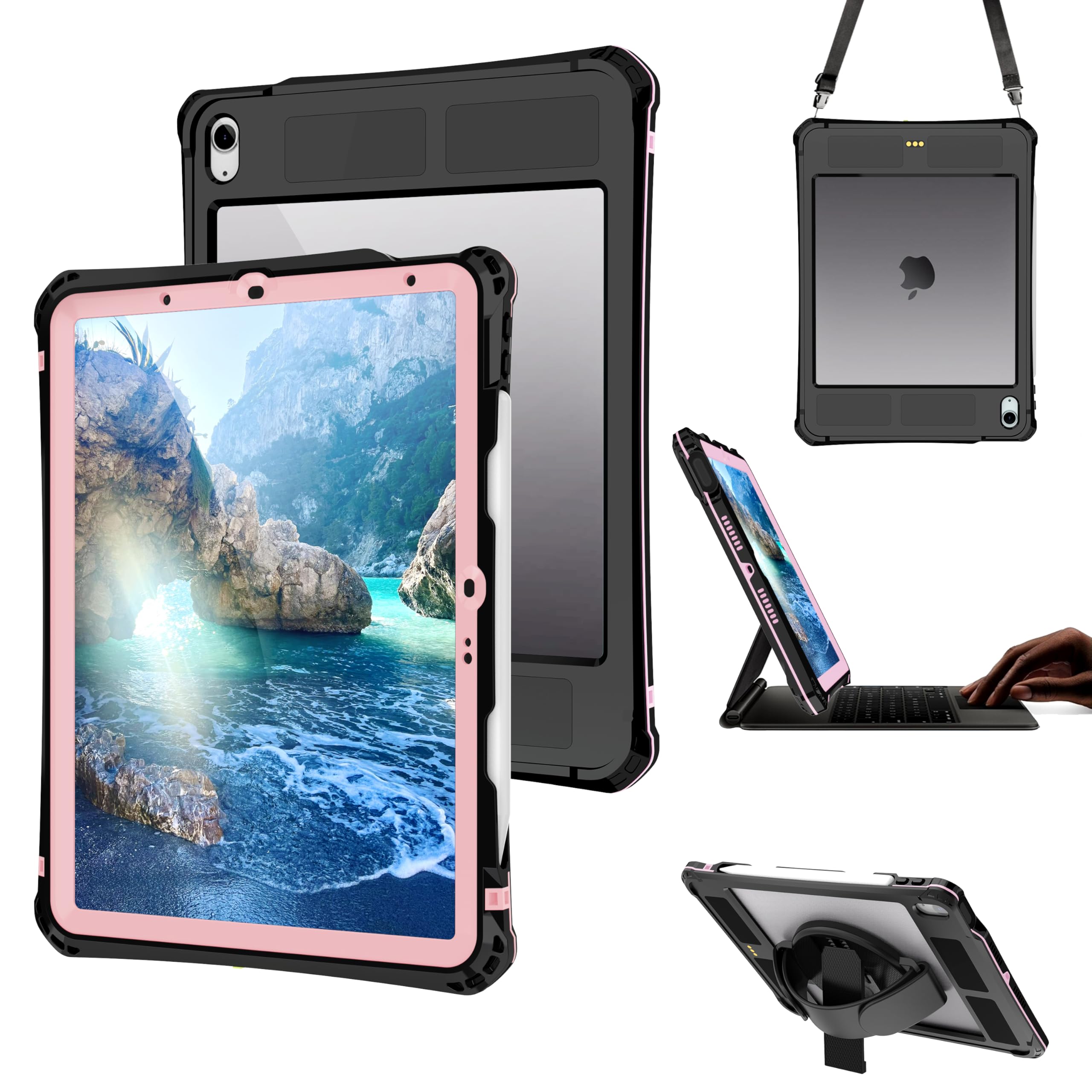 YIXXI for iPad Air 11 Inch Case Waterproof M2 (2024) M3 (2025),Case for iPad Air 6th/5th/4th Gen (2024/2022/2020), Built-in Screen Protector, 6.6FT