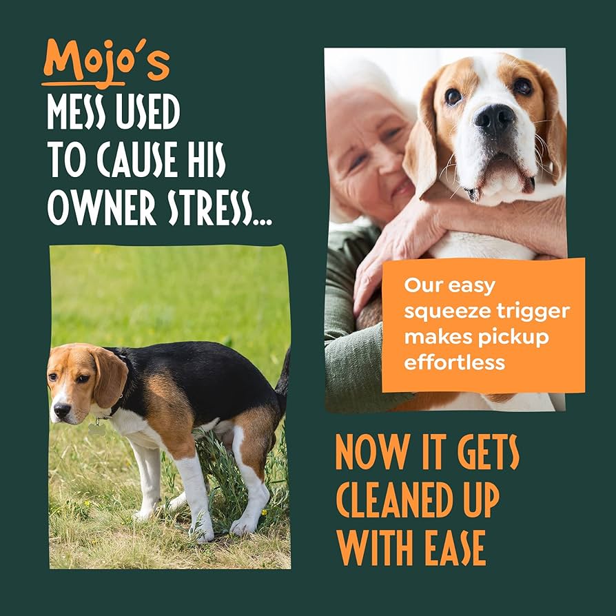 Dog Pooper Scooper With Long Handle, 23.6"/60cm Easy Squeeze