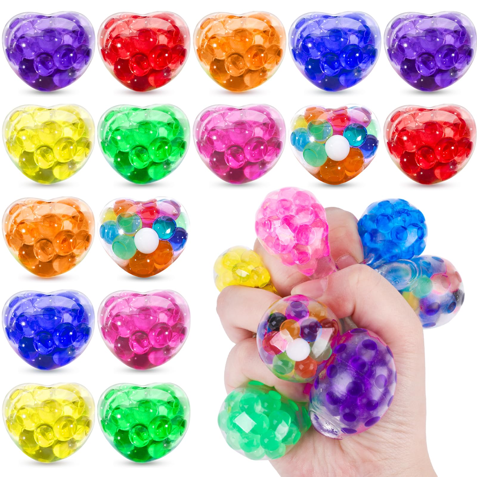 Photo 1 of *stock photo for reference* LovesTown 16PCS Mini Stress Ball Toys, 1.3Inch Squeeze Balls Colorful Stress Relief Fidget for Party Favors Easter Gift Classroom Prizes 1.3 Inch 16PCS