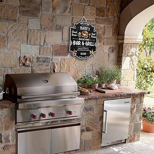 Miniatura 6 de WODORO Letrero personalizado para bar y parrilla en el patio trasero, decoración junto a la piscina, porche al aire libre, terraza, patio, bar,