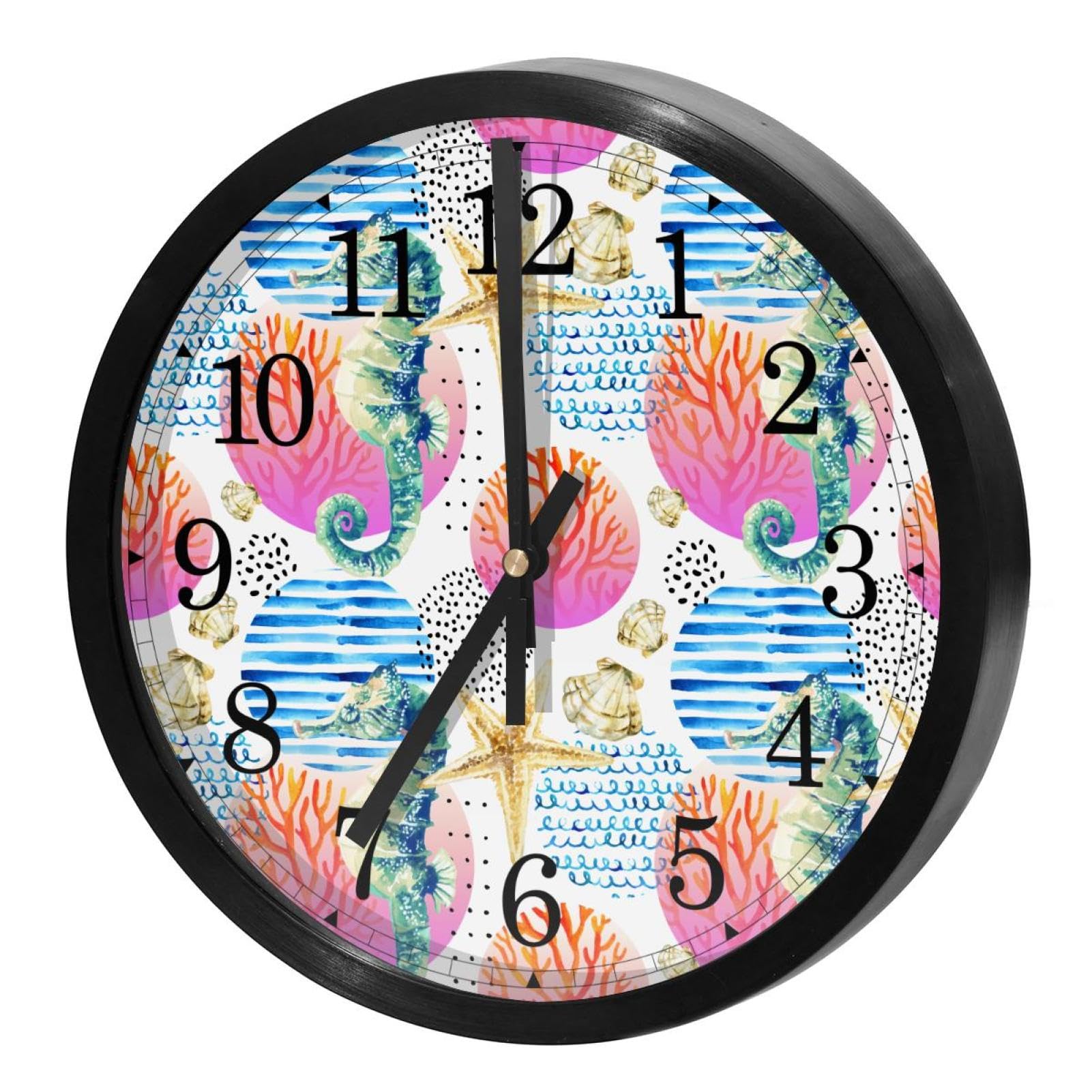 Horloge murale à quartz design hippocampe pour un bureau élégant
