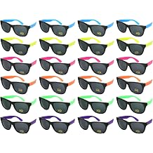 EDGEIWEAR 24 Pack 80s Style Kid Adult Neon Party Sunglasses Party Favors with CPSIA certified-LeadPb Content Free