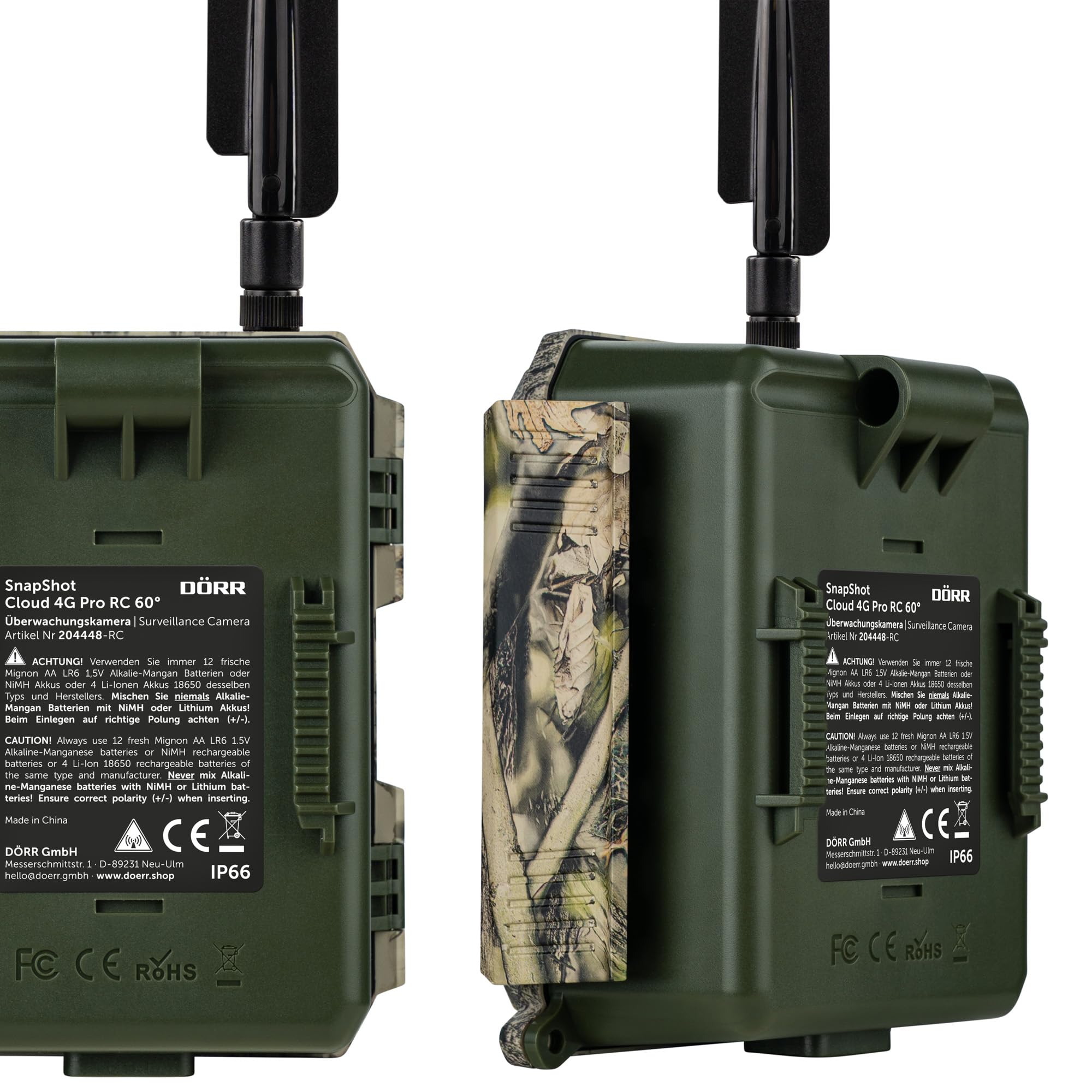 DÖRR Cloud Pro 4G Wildkamera, Überwachungskamera, 60°, Wiederaufladbar 18650, iOS & Android & Web App, 4G Bildübertragung, 24MP Bilder, Full HD 1080P Videos, Echtzeitmodus, Infrarot Blitz, Zeitraffer