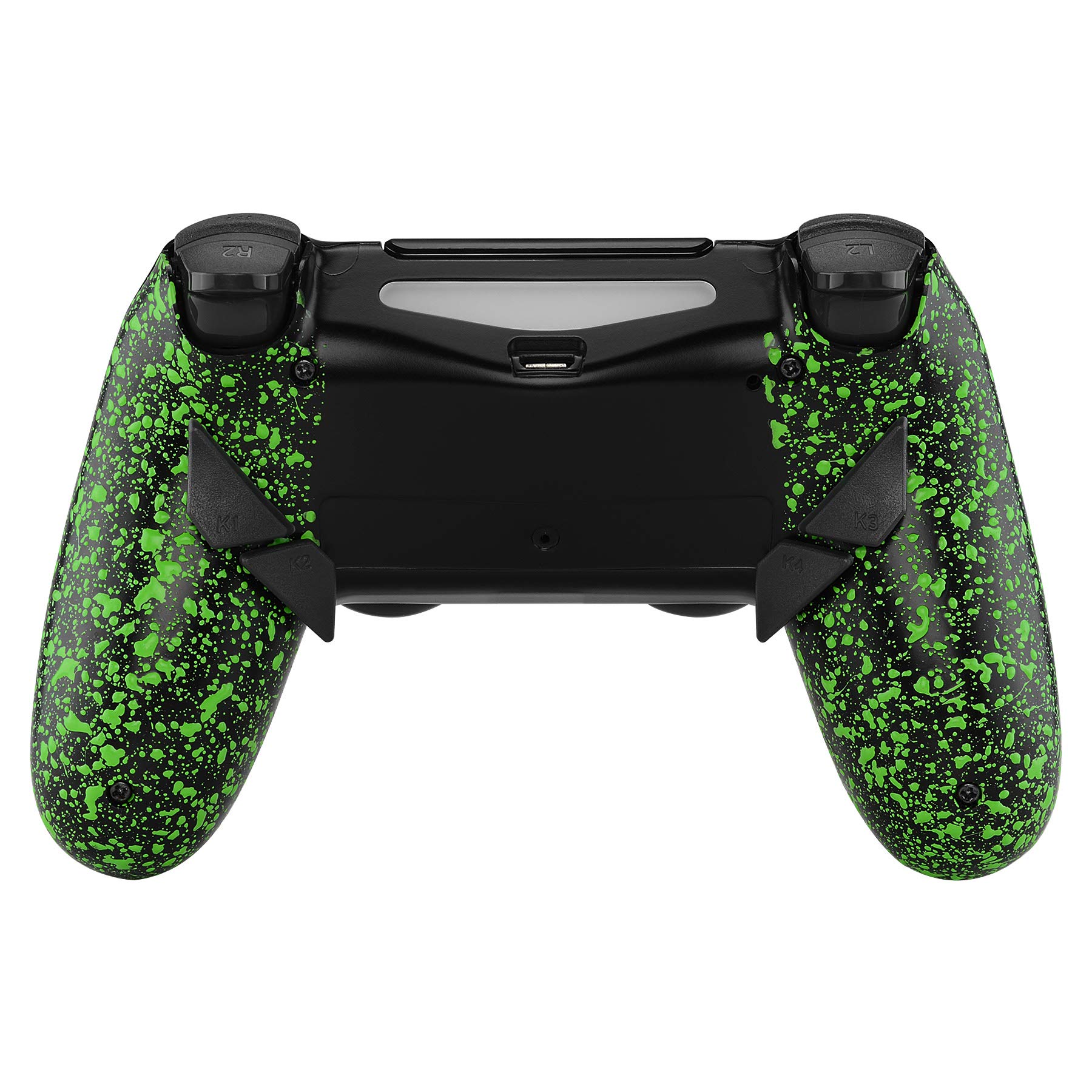 eXtremeRate Dawn Remap Kit für ps4 Controller, modifiziertes Rückgehäuse für ps4 Controller, mit 4 Rücktasten für Dawn Remap Kit für ps4 Controller JDM-040/050/055, Texturiertes Grün