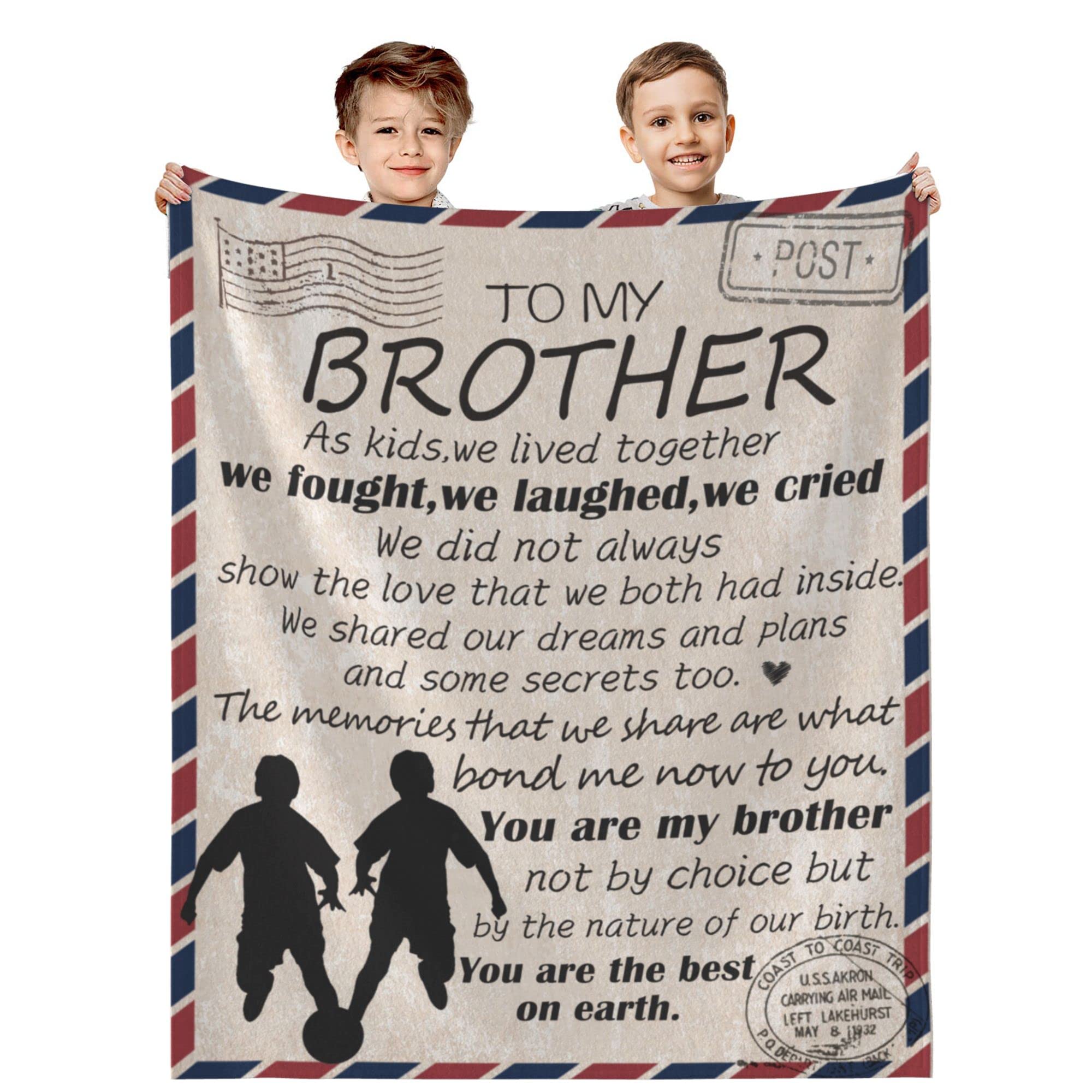 Photo 1 of Gifts for Brother Blanket, Brother Gifts Blanket, Brother Gifts from Sister, Brother Birthday Christmas Graduation Gifts, Brother Adult Men Gift, Soft Fleece Throw Blankets for Bed Sofa 60" x 50" Soccer Envelope 50x60