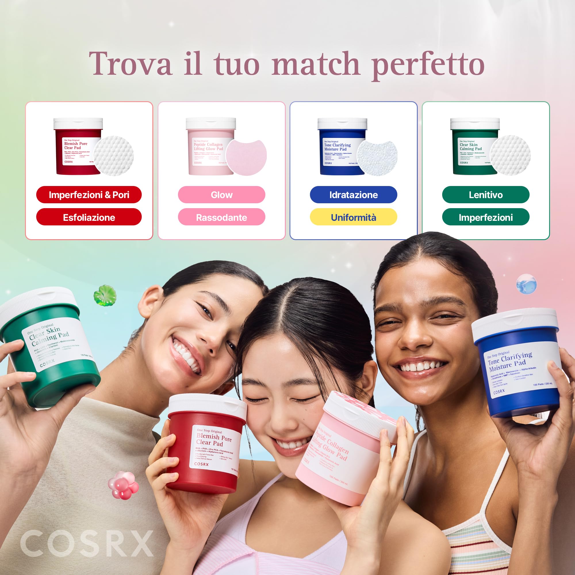 COSRX One Step Original Peptide Collagen Lifting Glow Pad, 100 Pads, Firming & Plumping Toner Pads for Makeup Prep with Peptides, Collagen, Niacinamide, Anti-Ageing Korean Skincare