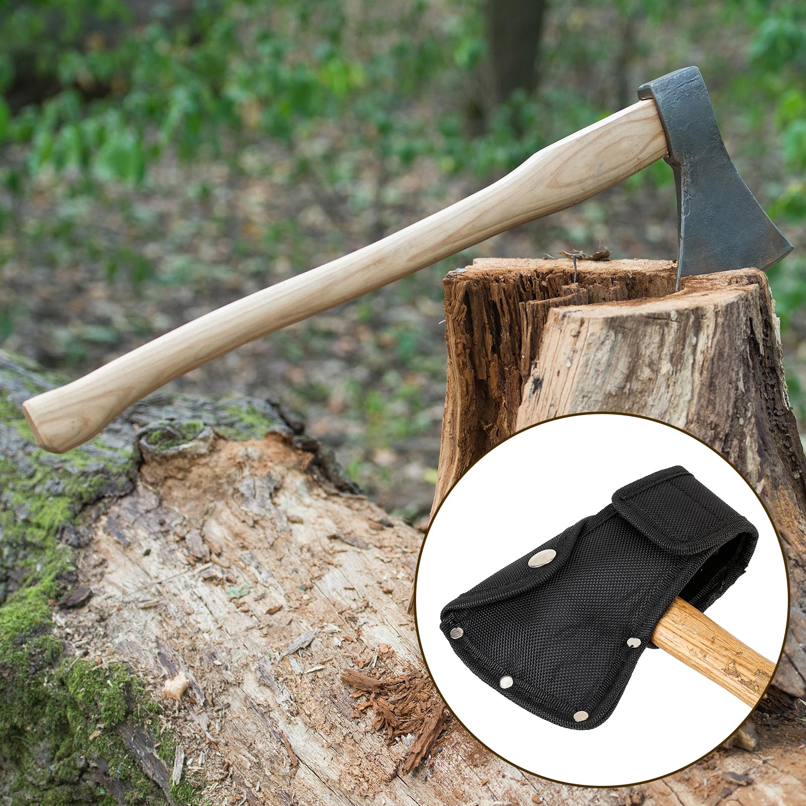 Molain Hatchet Sheath, Hatchet Head Sheath, Axe Head Cover for 1-1/4lb Axe, Double Snap Hatchet Blade Protector Hatchet Cover, Hatchet Edge Protector for Outdoor Work Axe Jacket