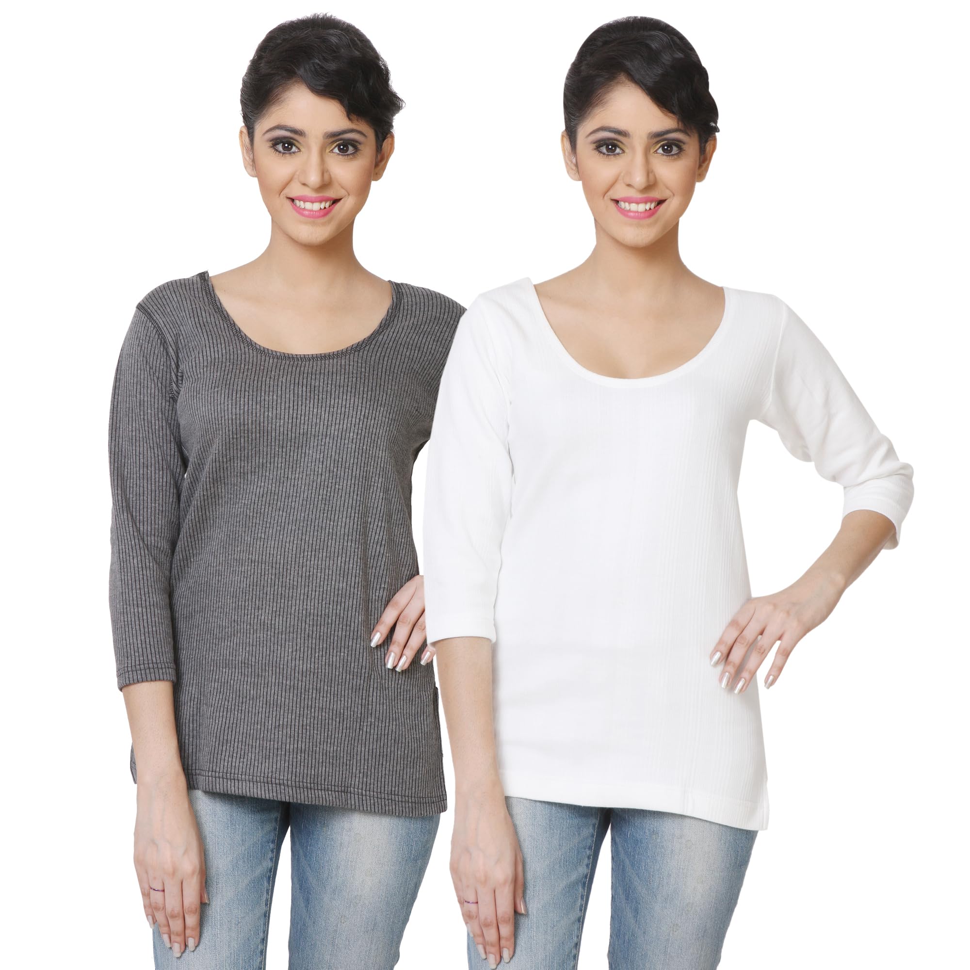 wako Women’s Cotton Quilted Thermal Full Sleeves Slim Fit Vest Ladies Thermal Top Wear Body Warmer (Pack of 2)-picture-11