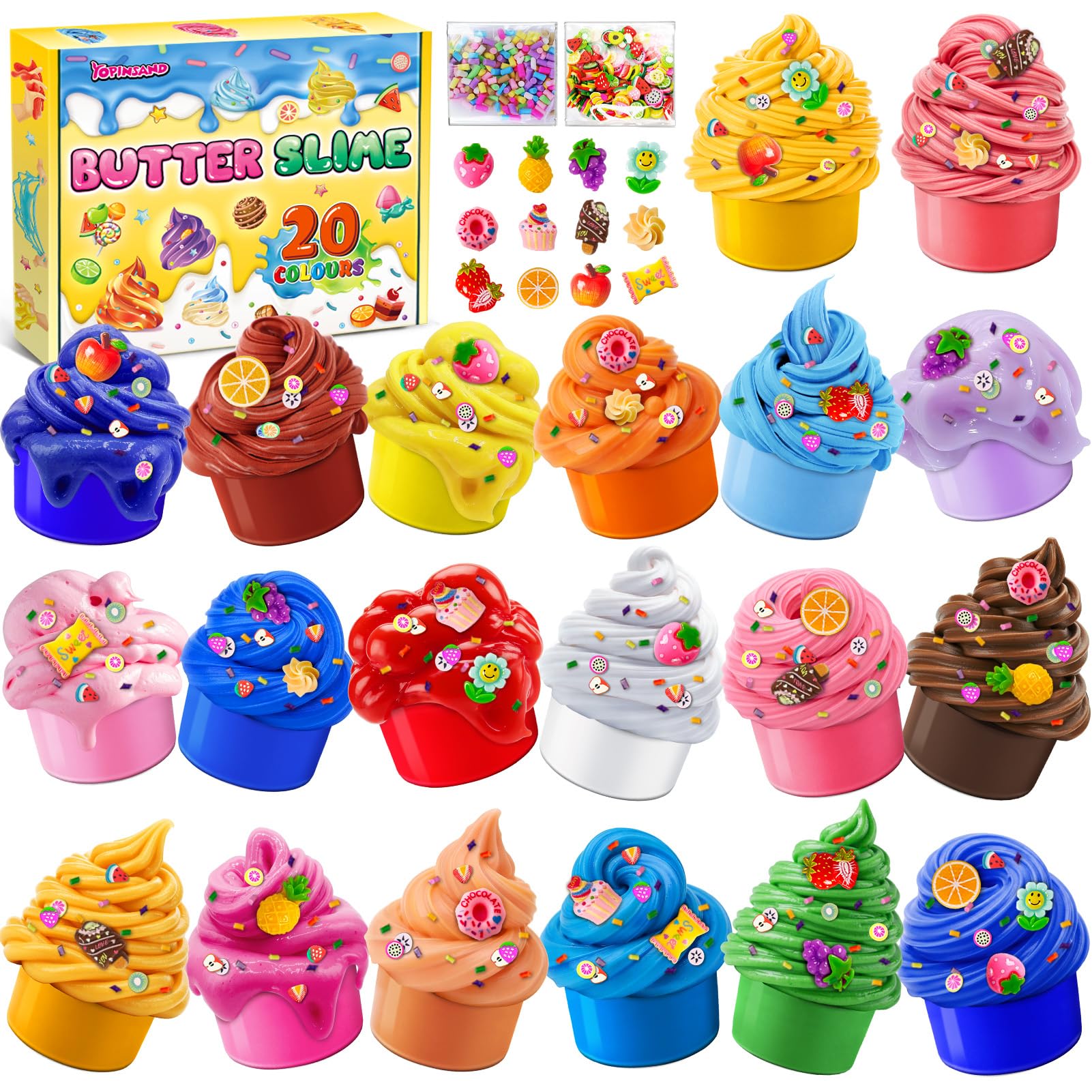 20 Pack Butter Slime Kit for Kids, Slime Toys for Boys & Girls, Scented DIY Slime Toy for Party Favor, Soft and Non-Sticky, Birthday Gifts Prize for Girl Boys Kids 6 7 8 9 10 11 12
