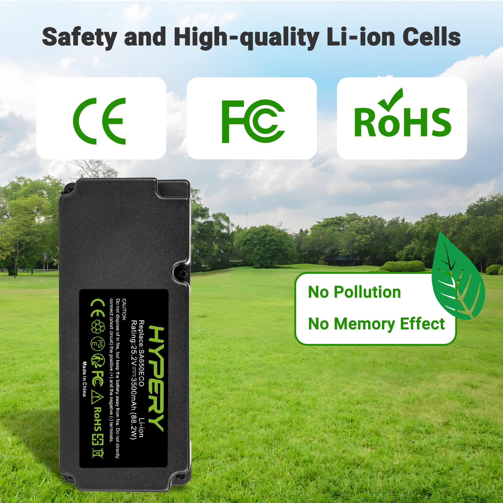 Batería de ion de litio de repuesto de 25,2 V, 3500 mAh, compatible con robot Yard Force SA650ECO SA500ECO SA600H SA800PRO SA500 SA900 SC600ECO cortacésped robot cortacésped