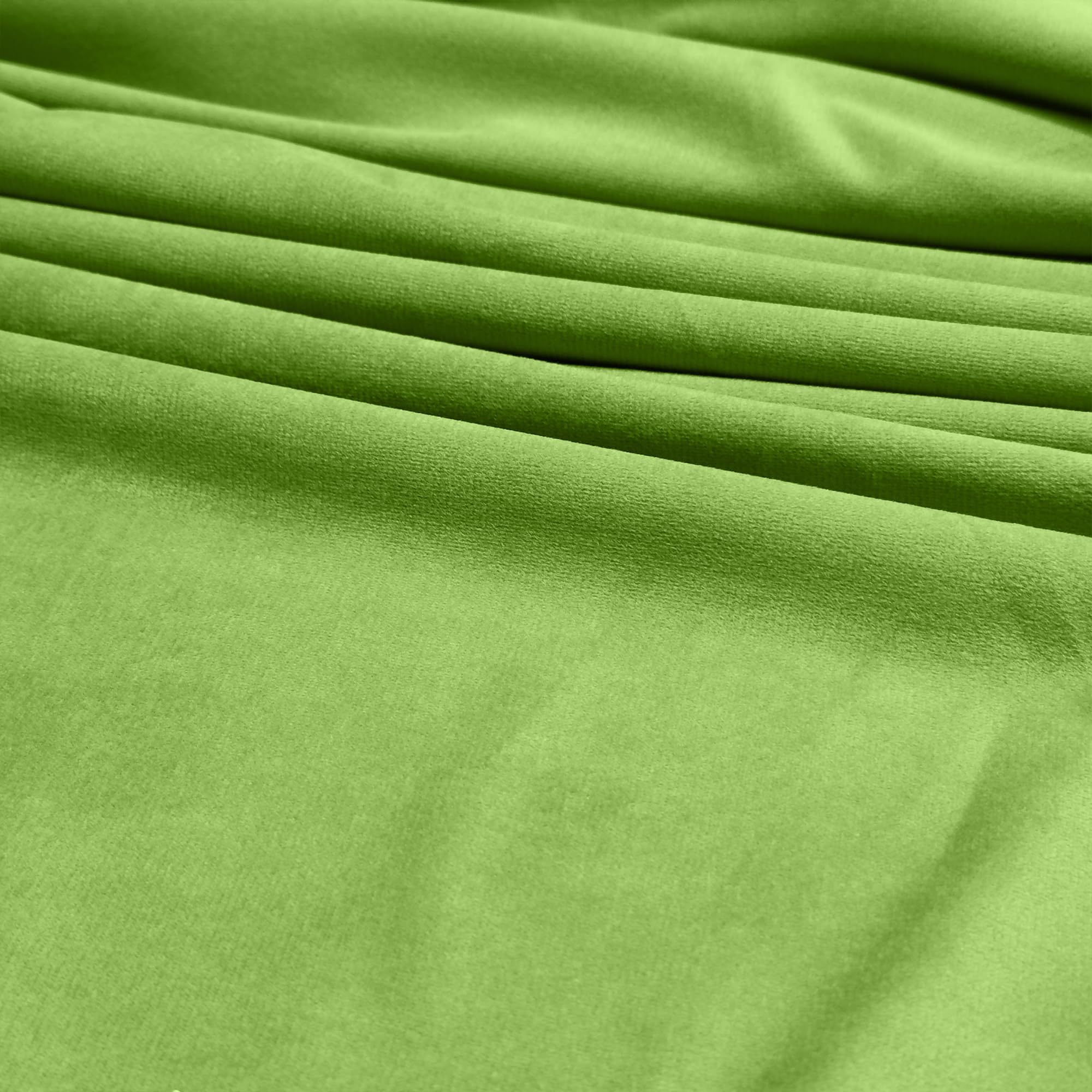 Luxury Velvet Upholstery Fabric – Soft Sheen 100% Polyester, 225 GSM Knitted Backed – Lime – 2 Metre (200cm x 148cm)