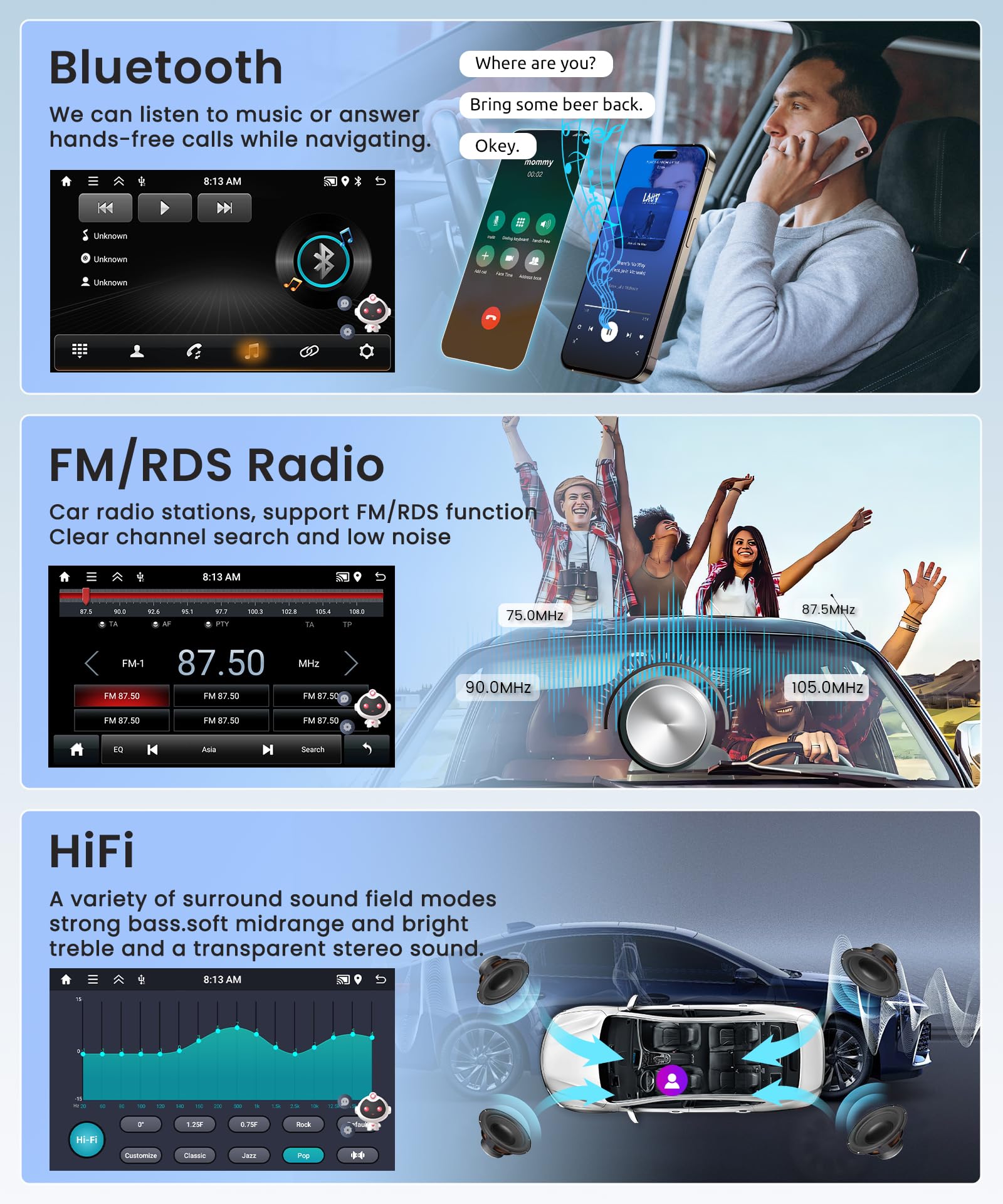 32G Wireless Carplay Android 13 Autoradio 2 Din per Renault Trafic Opel Vivaro B FIAT Talento Nissan NV300 9 Pollici Autoradio con Android Auto Navi GPS WiFi Bluetooth FM/RDS/SWC Telecamera Posteriore
