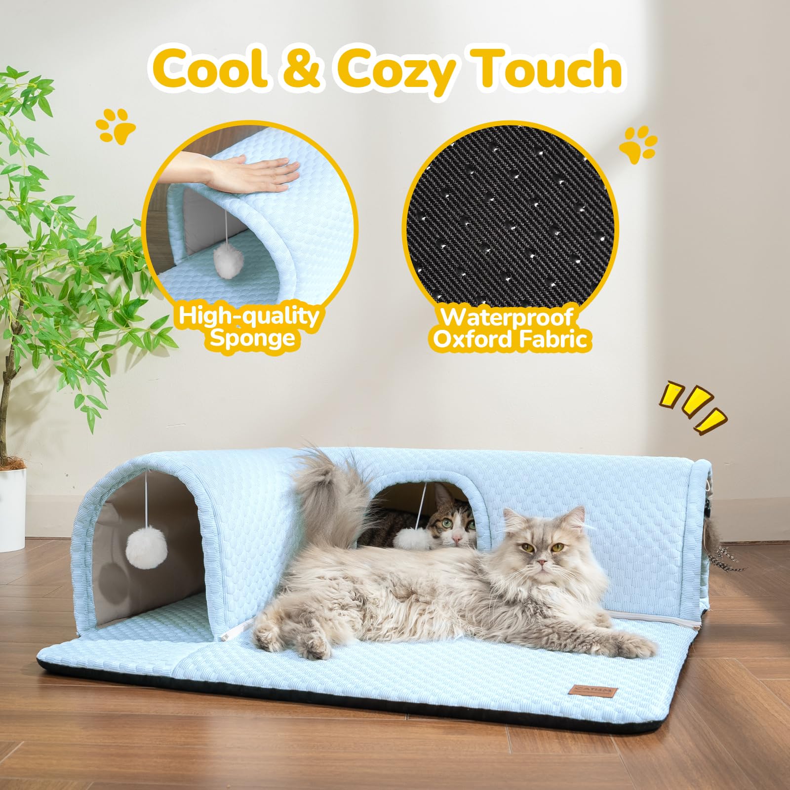 CATISM Cat Tunnel, Cat Carpet Tunnel, Cat Tunnels for Indoor Cats... CATISM Cat Tunnel, Cat Carpet Tunnel, Cat Tunnels for Indoor Cats...