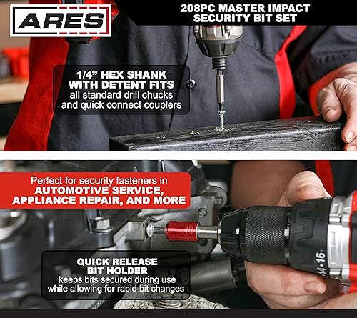 Miniatura 3 de ARES 70013 - Juego de 8 brocas de impacto de acero S2, incluye puntas Phillips de 1,2,3,4 y puntas ranuradas de 14 pulgadas, 516 pulgadas, 38