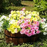 Fanfantoey Artificial UV Resistant Fake Plants Outside Decoration (12pcs, 4 Mixed)