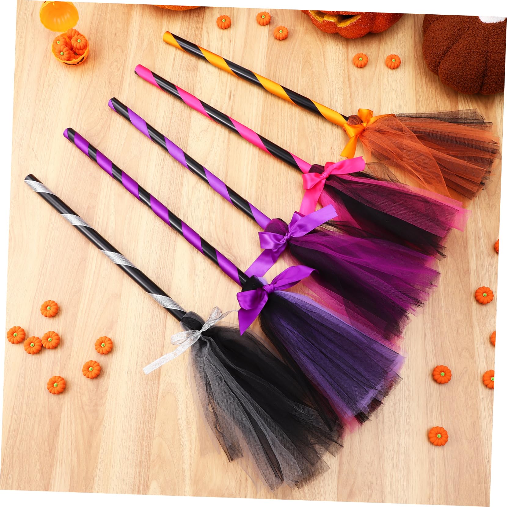 Hemoton 5pcs Witch Broom Witchs Witch Halloween Costumes for Witch Flying Broomstick Broom Halloween Wreath Witches Broom Wizard Broomstick Animated Witches Broom Plastic