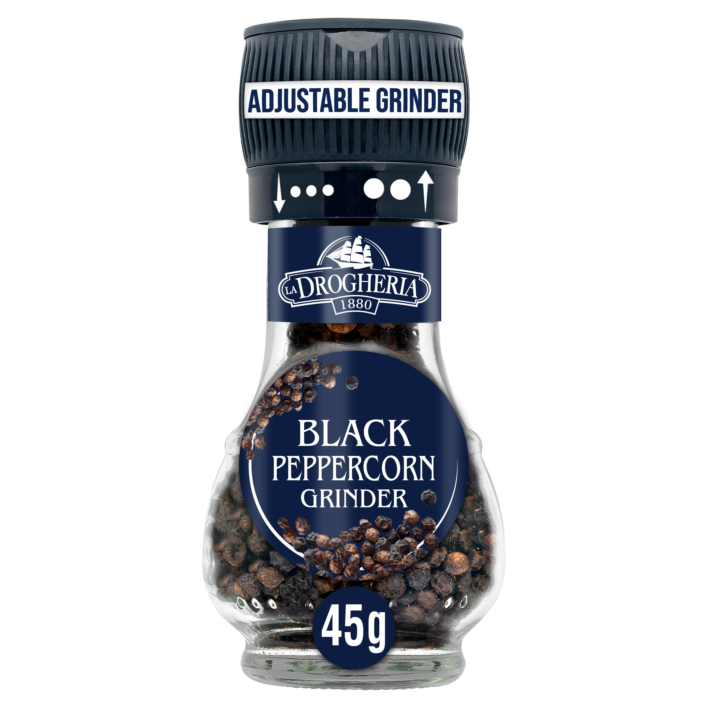 La Drogheria Black Pepper Corns Adjustable Grinder 45 g