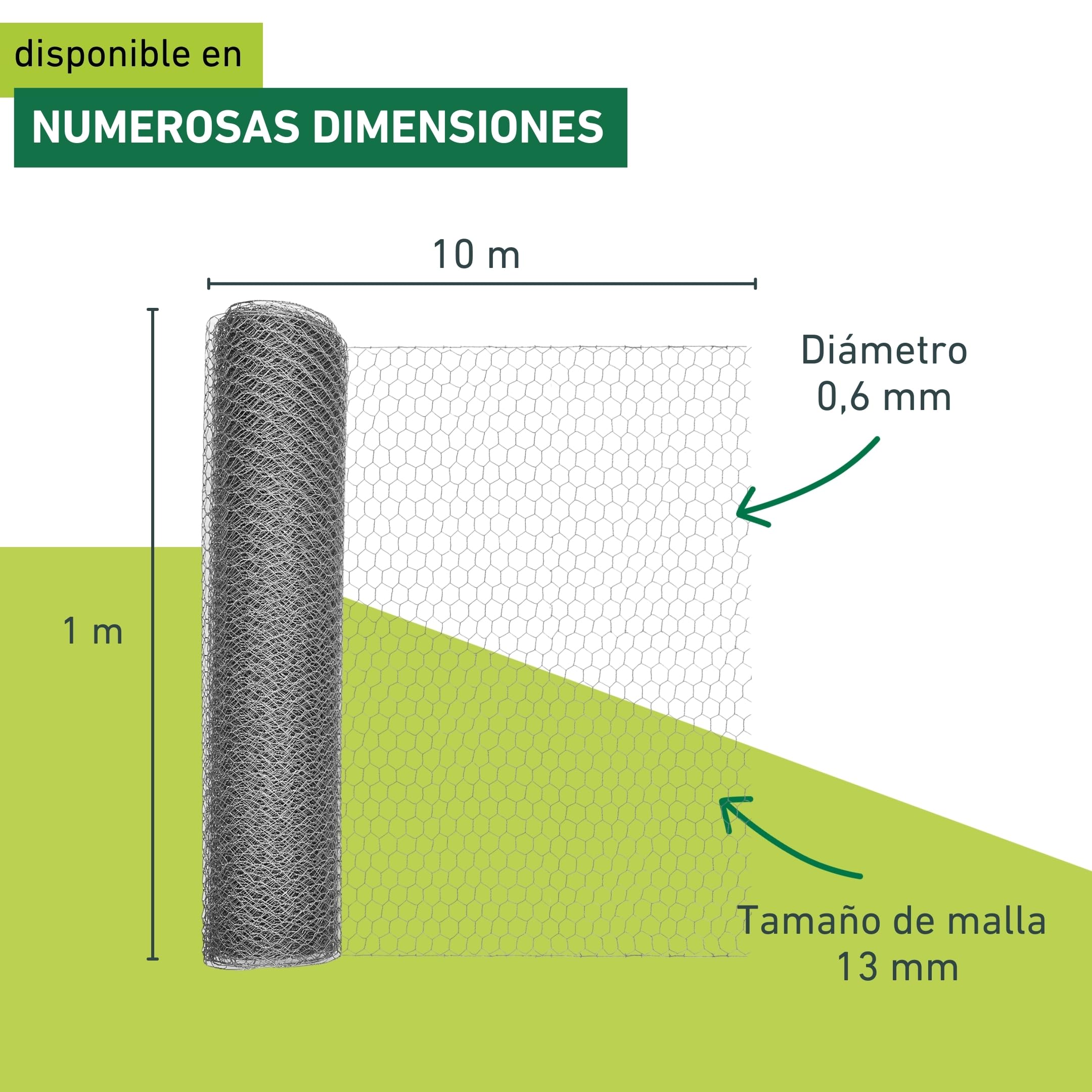 Windhager Malla galvanizada para Animales pequeños, 1 x 10 m