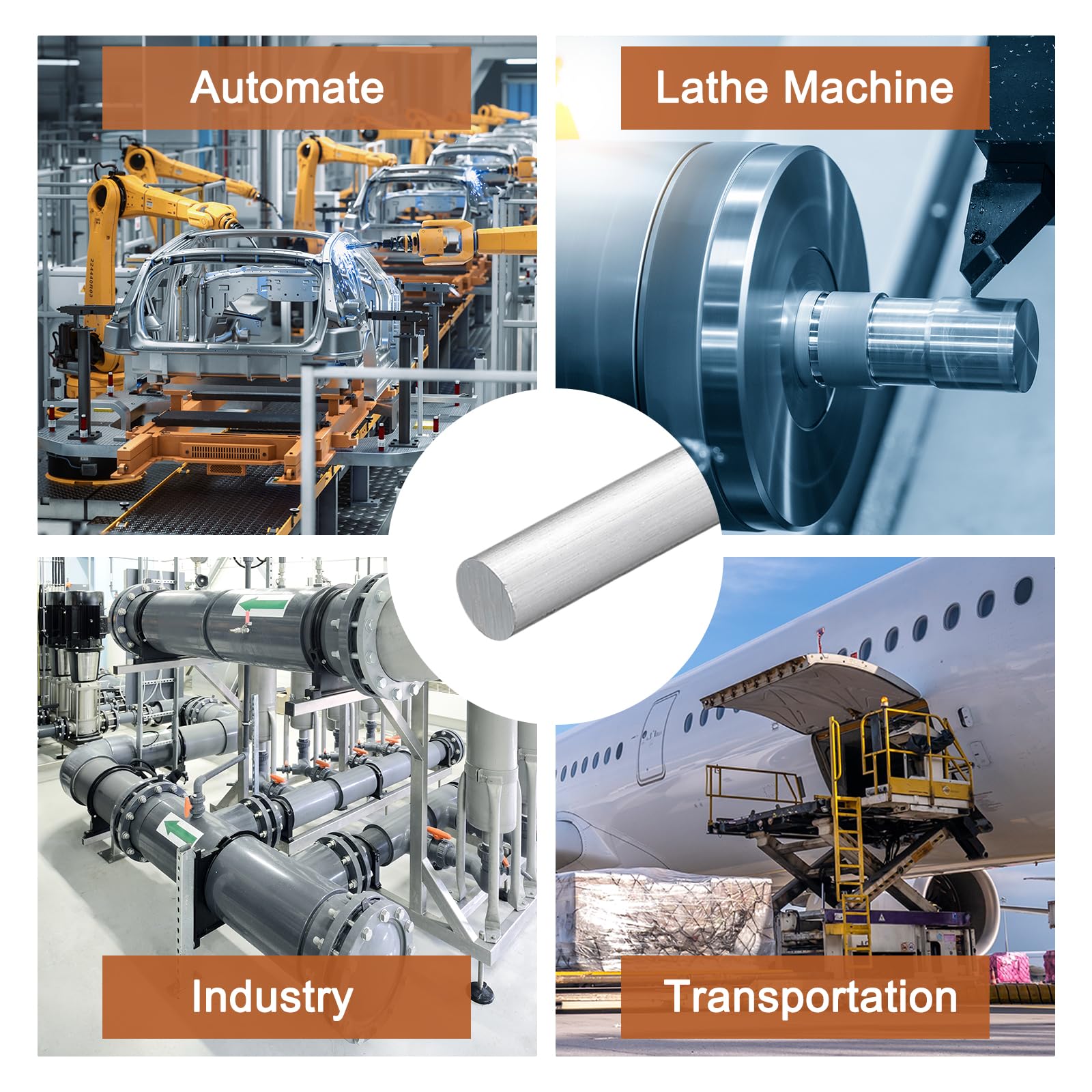sourcing map 1 tige ronde en aluminium de 18 mm de diamètre, 280 mm de long, tige ronde en aluminium 7075 solide pour l'industrie, la construction, les loisirs créatifs