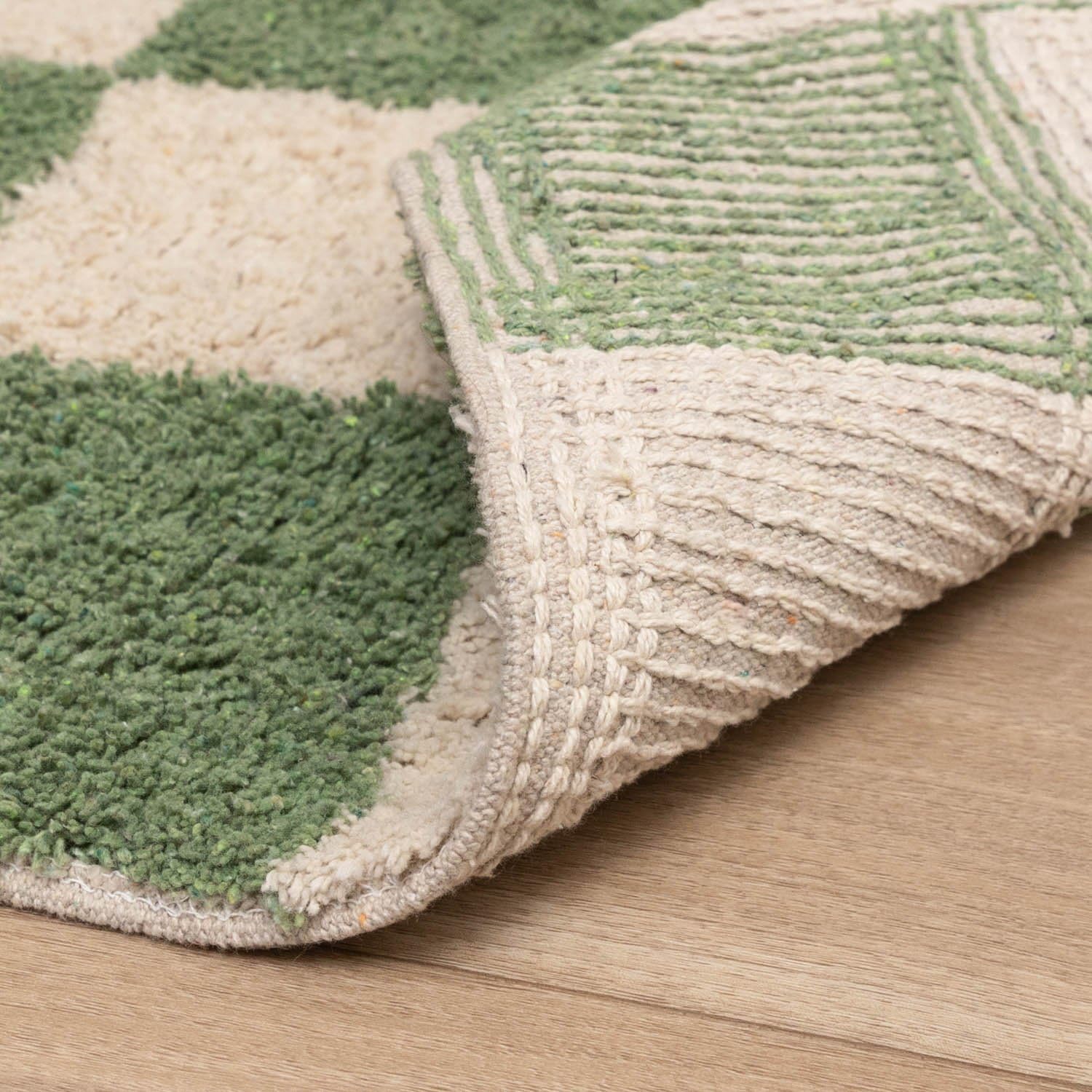 FRAAI | Home & Living Retro Teppich - Gambit Grün Weiß - 80x150 cm