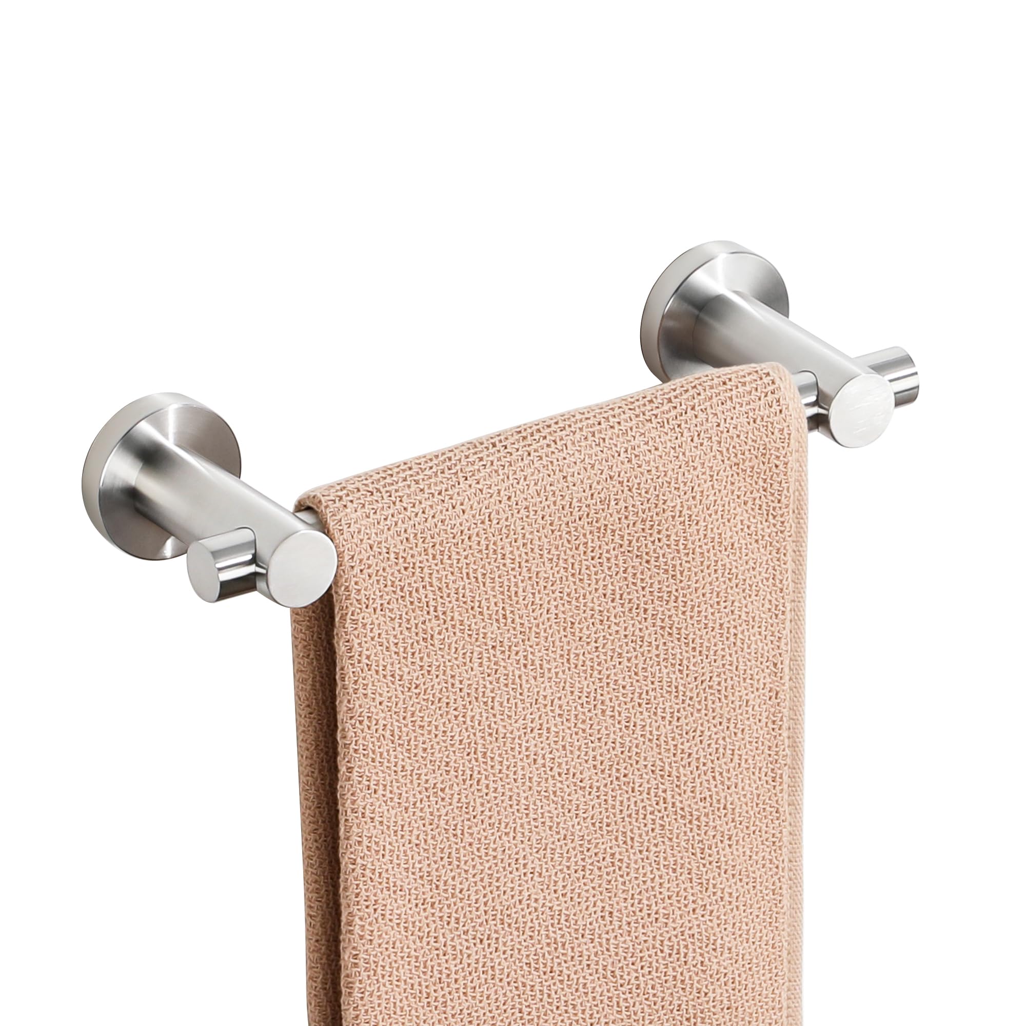 SAYAYO Hand Towel Holder Wall Mounted 25CM Small Towel Rail Bathroom Towel Rack SUS304 Stainless Steel, Round Style, Brushed Nickel
