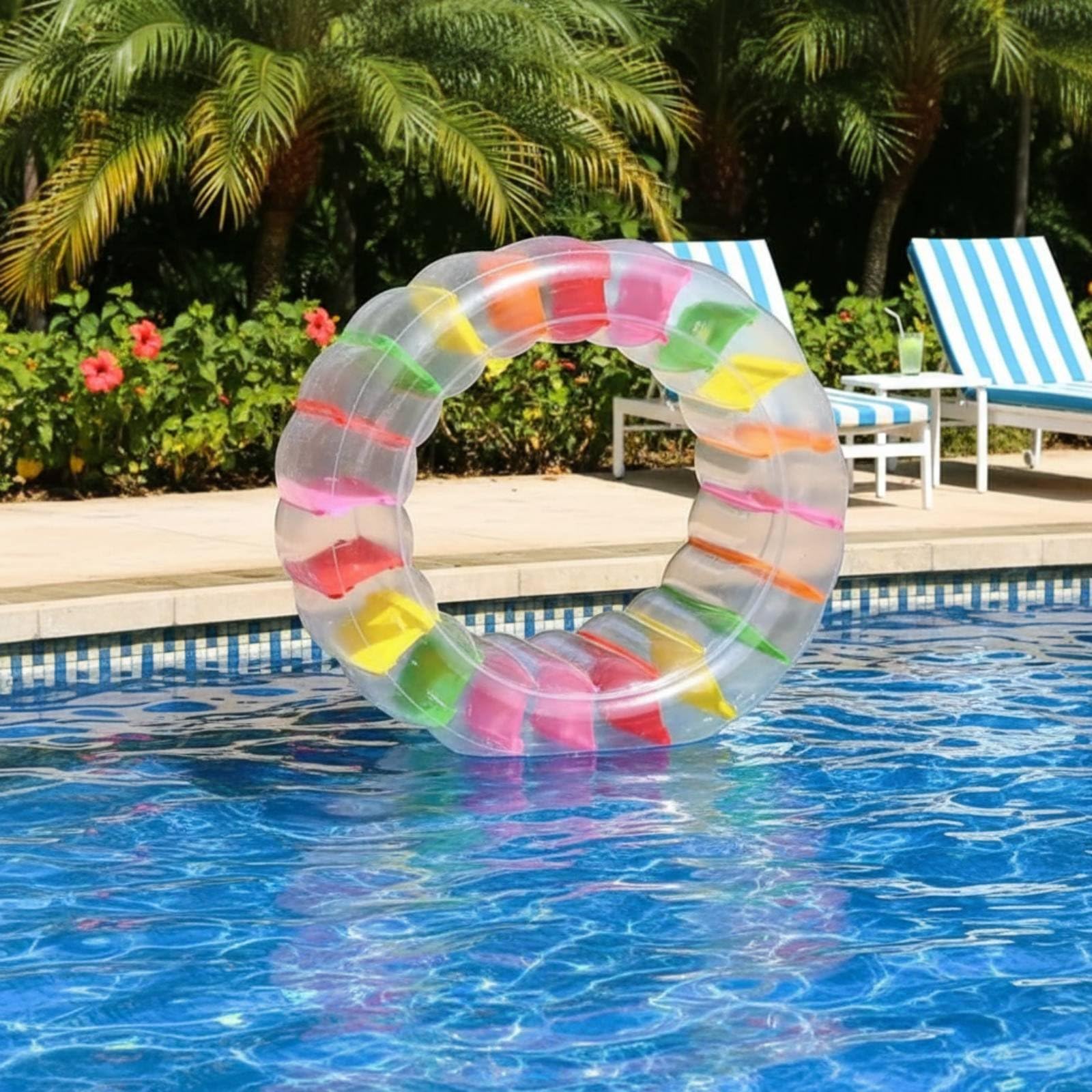 Inflable Tubo de Juego Rodillo Flotador PVC Transportable Movimiento Juegos Familiares Piscina Exterior, 120 80 84cm