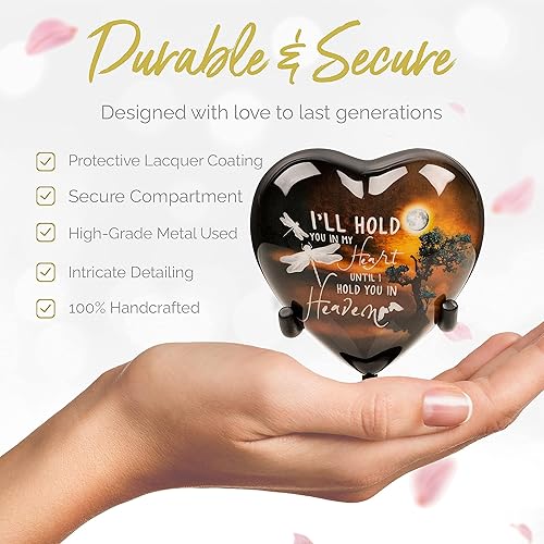 Miniatura 2 de Urnas de cremación de recuerdo de corazón para cenizas, mini urna de corazón para cenizas humanas, recuerdo de cenizas de corazón para mascotas o