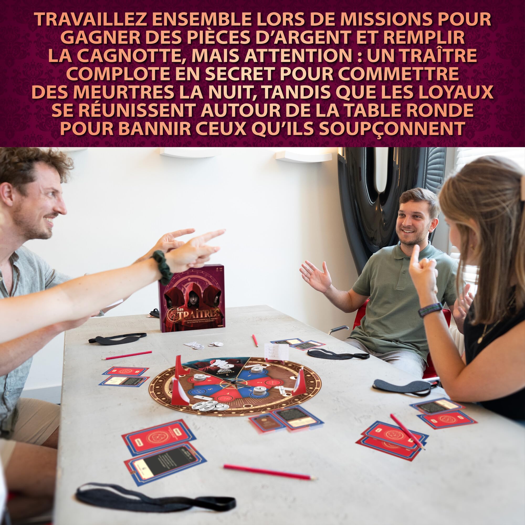 Les Traîtres Jeu de Société, Bluff et Déduction, 4 à 6 Joueurs, dès 12 Ans | Avec 6 nouvelles aventures, des rôles cachés, des missions et des votes à la Table Ronde pour une grande rejouabilité