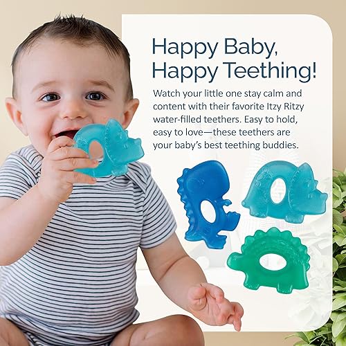 Miniatura 5 de Itzy Ritzy Mordedores rellenos de agua juego de 3 mordedores de agua de cactus a juego los enfriadores Cutie tienen textura en ambos lados para