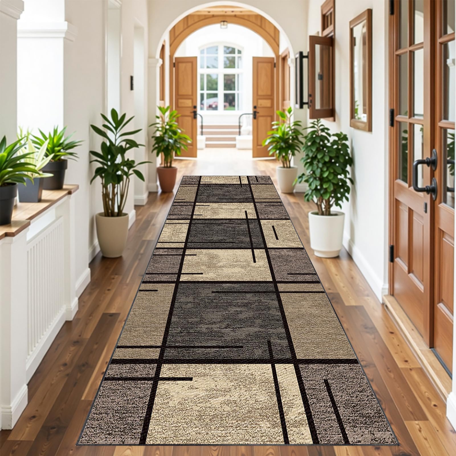 Runner Rugs For Hallway, Kitchen Runners Non Slip Washable Carpet Runners Long Absorbent Hall Runners For Hallway Entryway Corridor Bedroom Door Mat Floor Carpet for Entrance Narrow Rug 60 x 200 cm