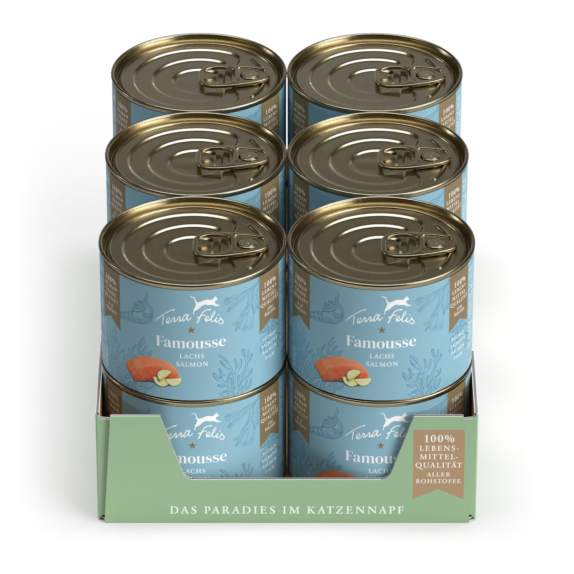 Saumon, Famousse Nourriture Humide pour Chats, 12x200g | 100% qualité alimentaire pour toutes les matières premières, sans sucre ni céréales, aliment complémentaire
