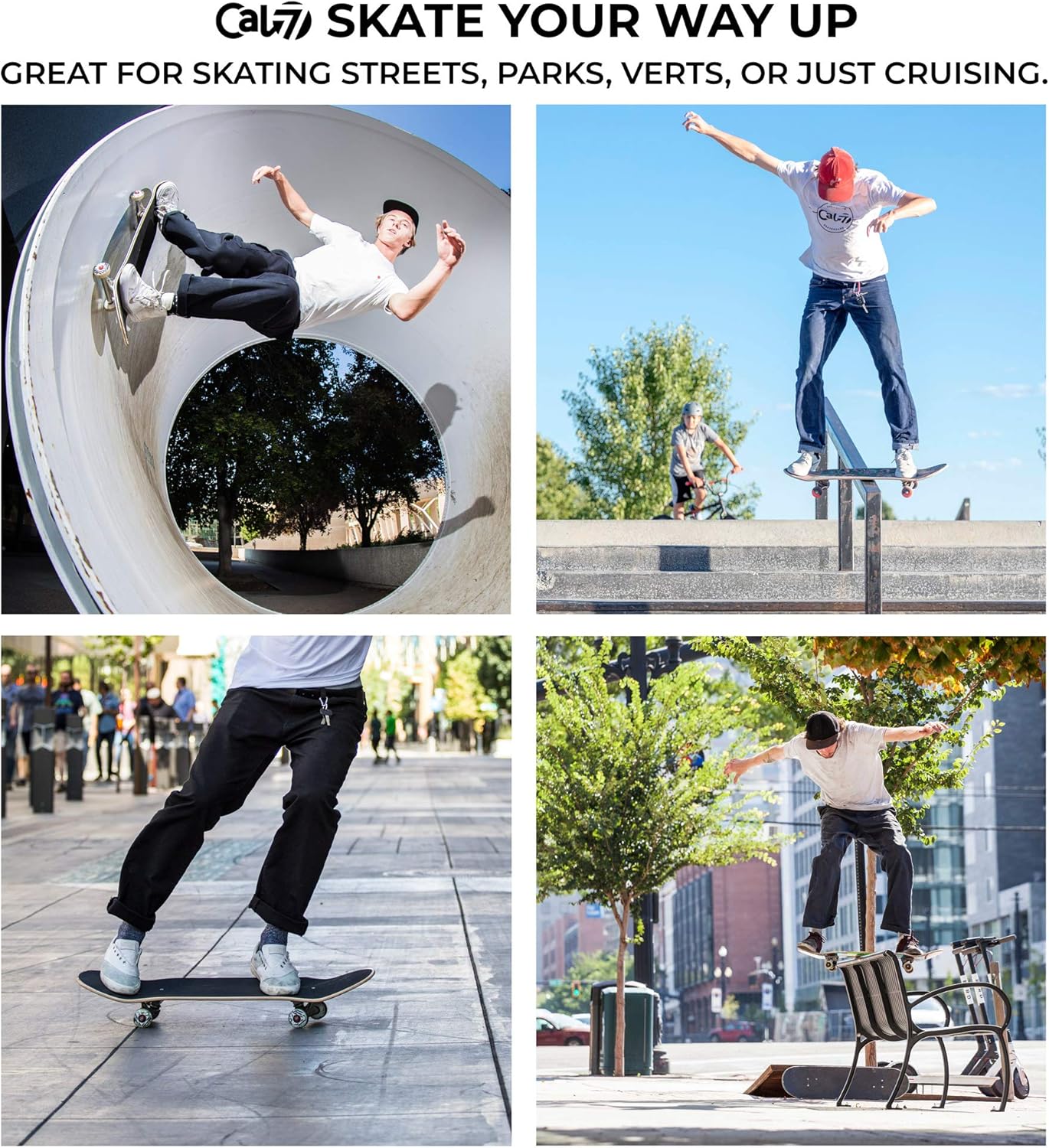 Cal 7 Complete Standard Skateboard 7.5-8-Inch Deck