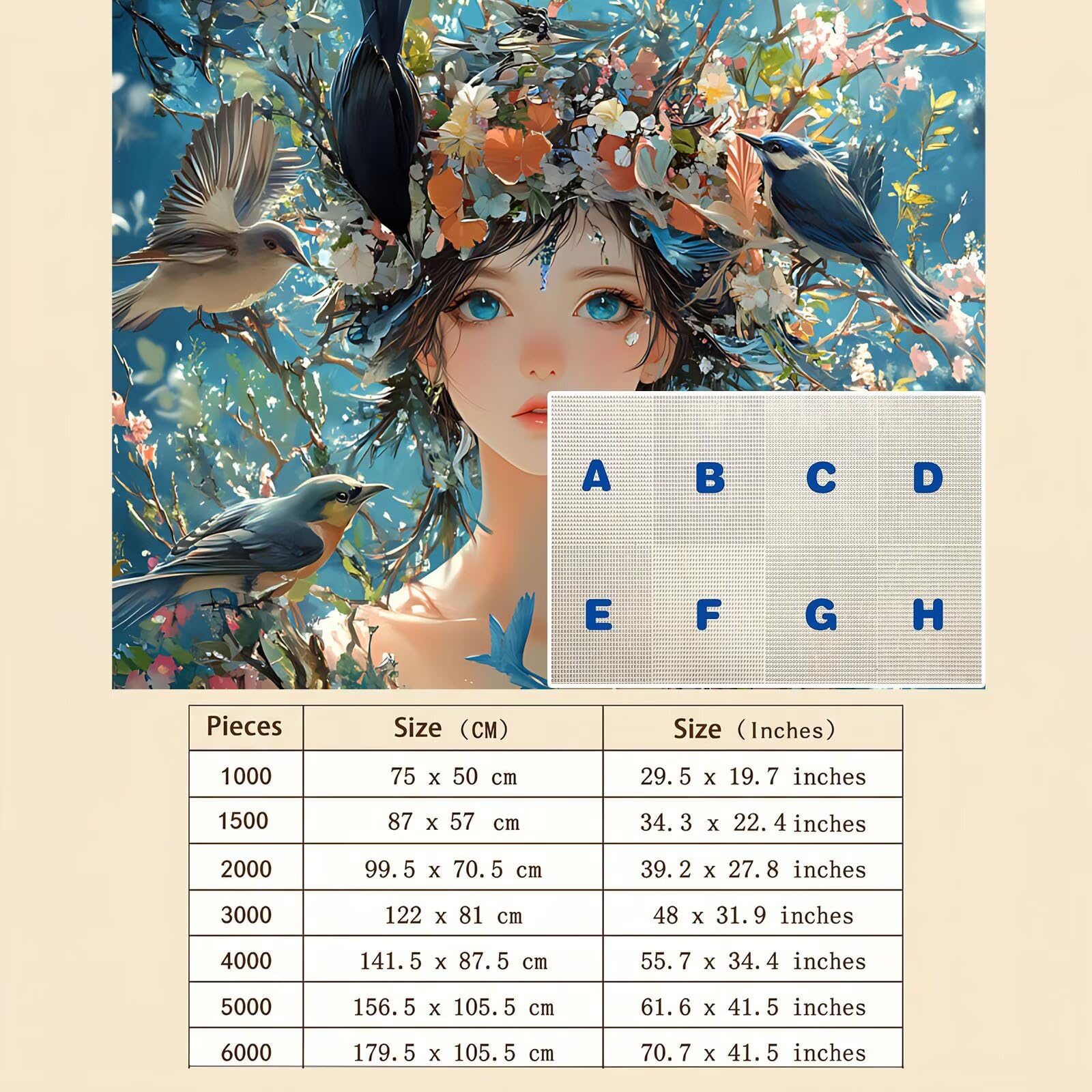 uccello donna Puzzle 2000 Pezzi per Adulti, Puzzle in Legno - Collezione Classica con Poster Incluso - Sfida di Concentrazione e Passatempo Antistress, Gioco Educativo per Famiglia, 99 x 70 cm f0-805