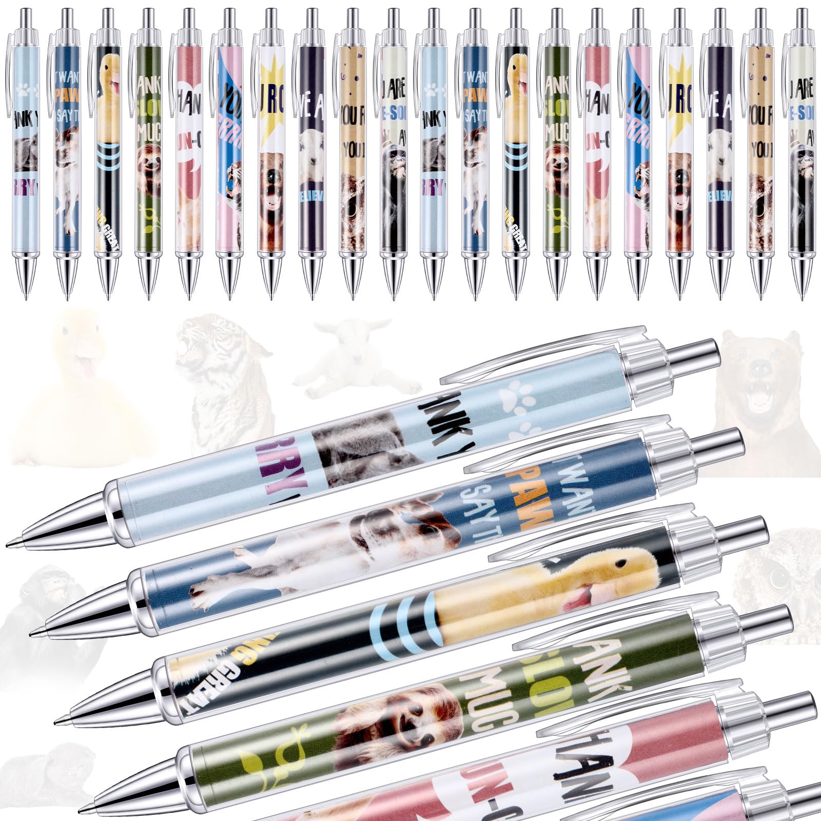 Sponsored Ad - 30 Pcs Valentines Day Appreciation Animal Pens Gifts Pet Inspirational Pens Bulk Positive Animal Ballpoint Gifts for Coworker Teacher Students Nurse Doctor Staff Team