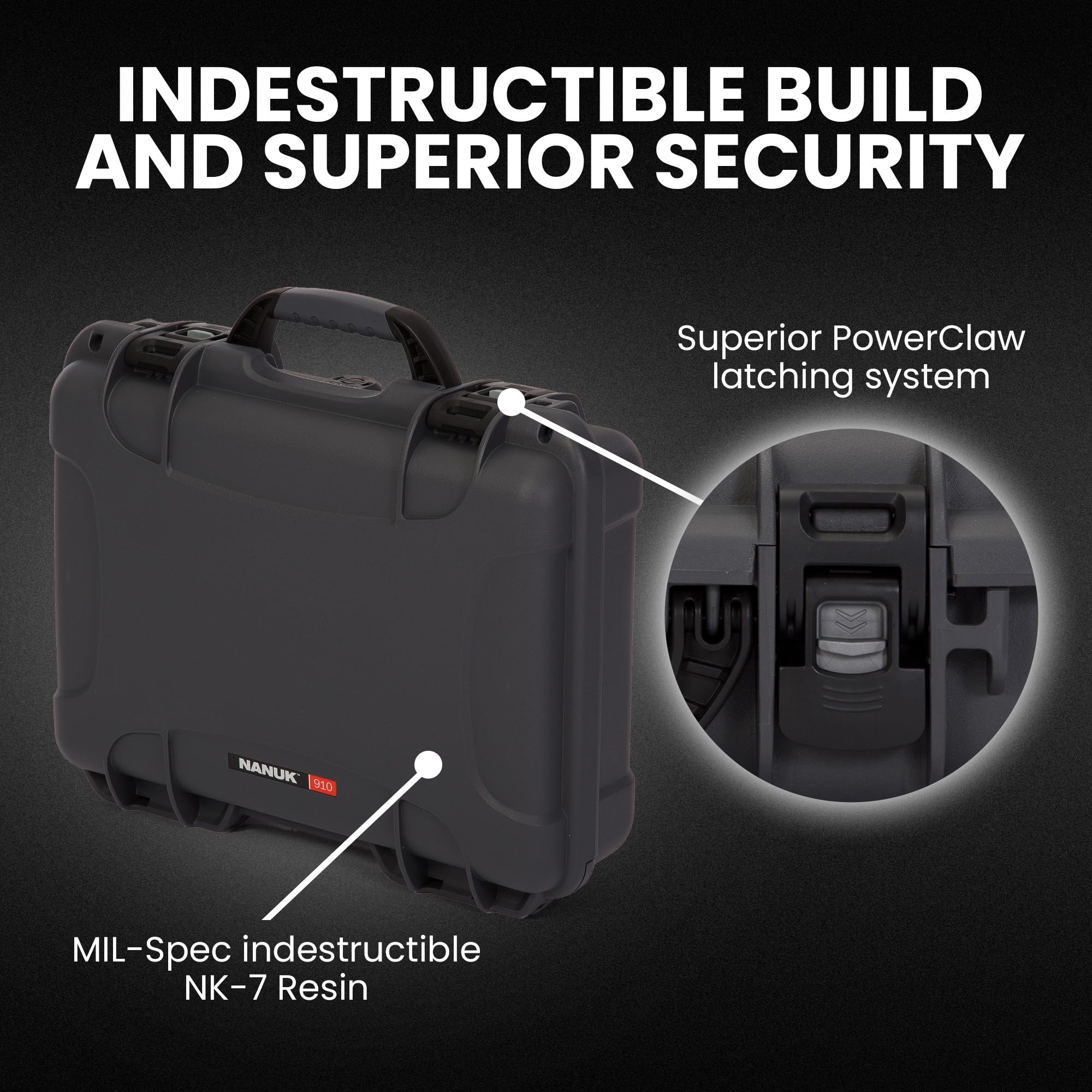 NANUK 910 - Funda rígida Impermeable vacía, Color Grafito