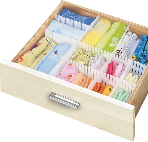 Miniatura 3 de YBM HOME Organizador de cajones ajustables de 6 piezas, divisores de cajones para calcetines, ropa interior, utensilios de cocina, maquillaje de