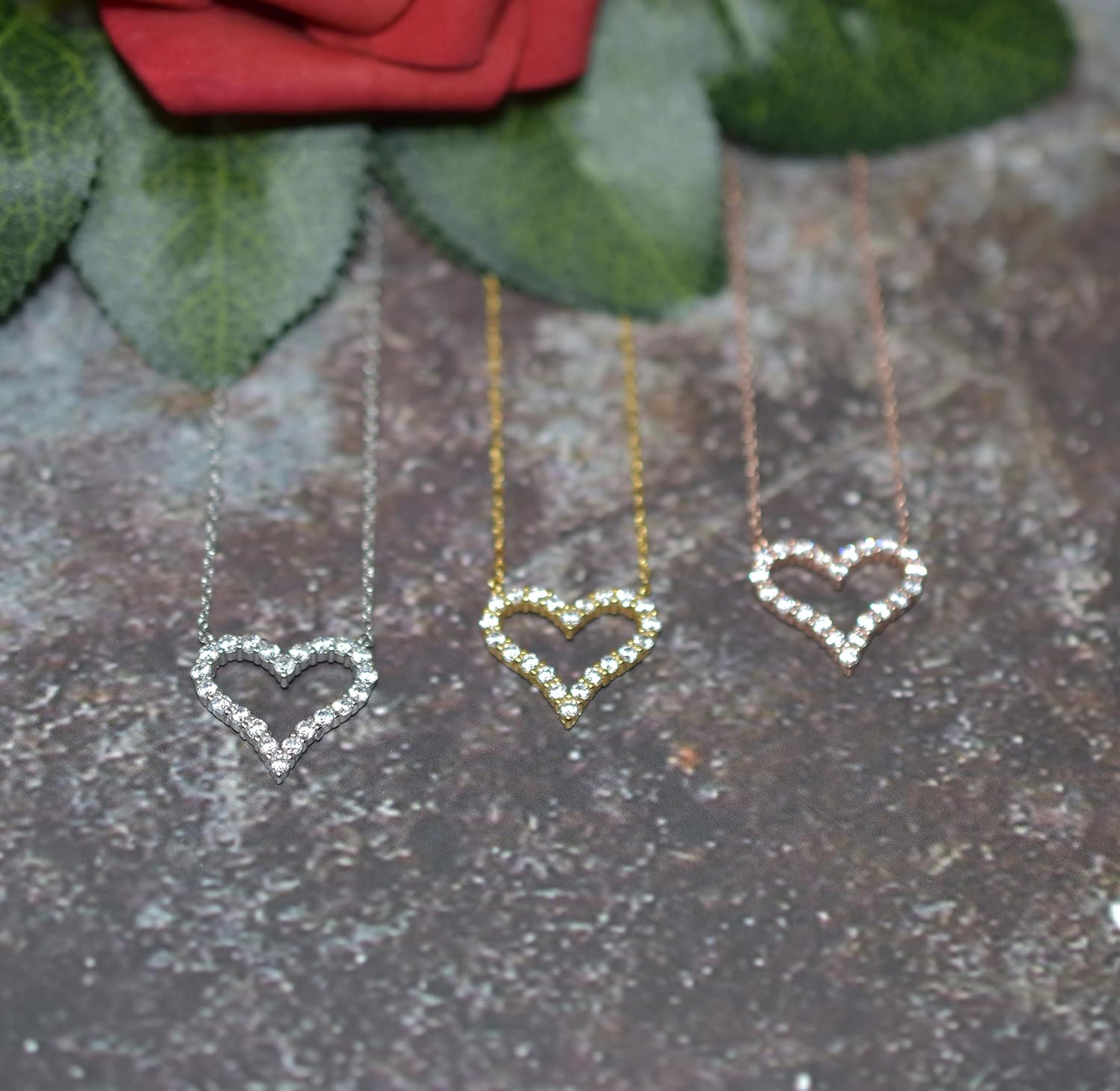 18k Gold Plated Heart Necklaces For Women Filled With CZ Stones | Women's Jewelry Love Pendant Necklace - Image 4