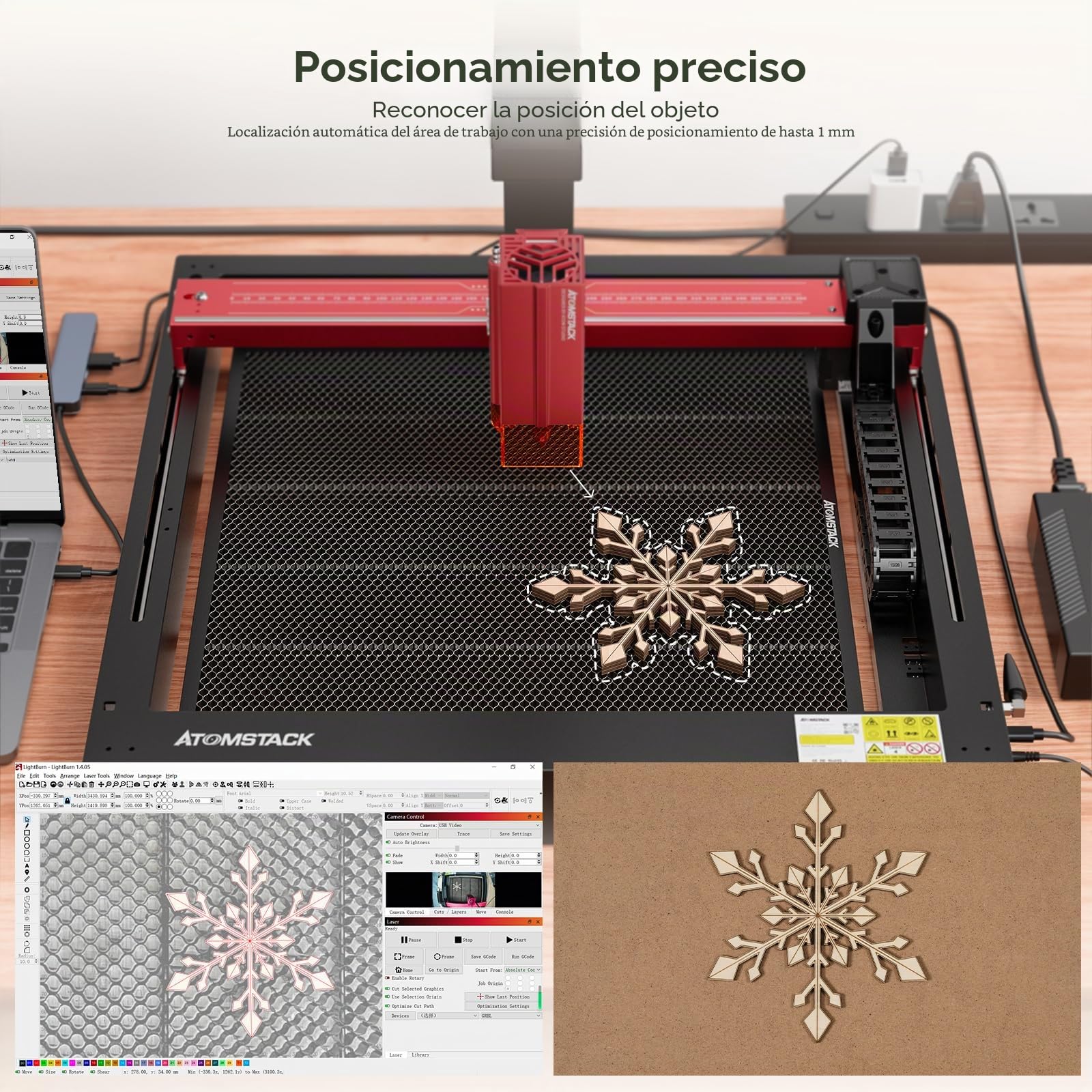 ATOMSTACK AC2 Grabadora Láser AC Serie Cámara Para Máquina de Grabado Láser Cámara Lightburn Vista Previa Inalámbrica Posicionamiento Preciso Grabado Por Lotes