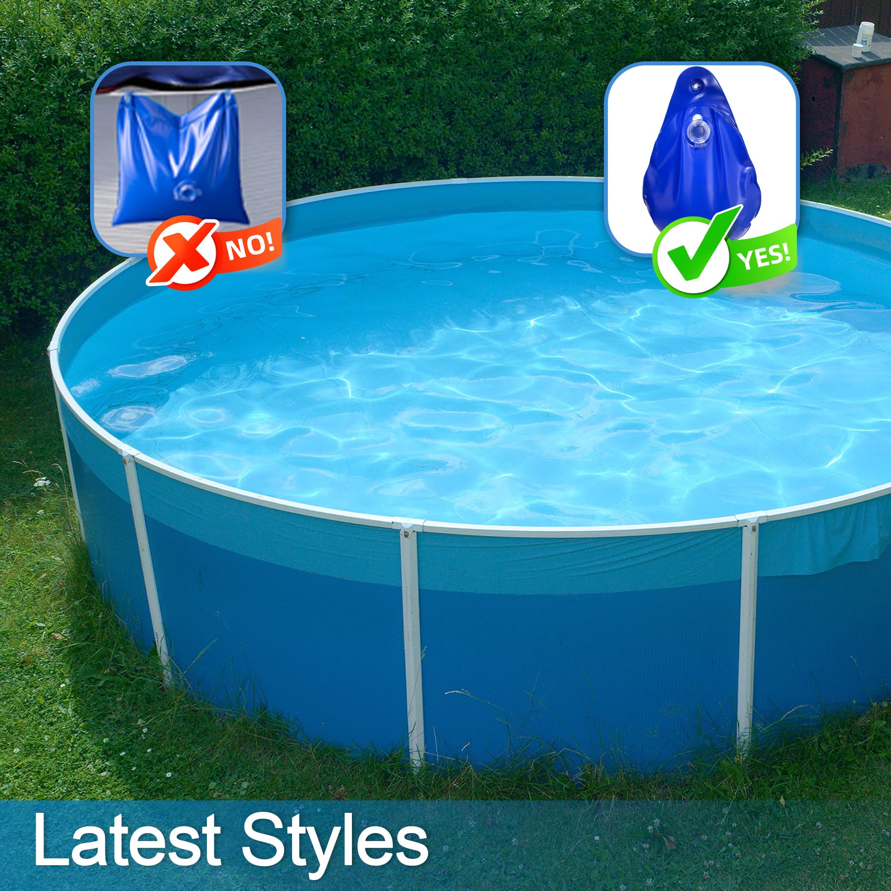 TZEKING Poolabdeckung Gewichte Wassersack,12PCS Pool-Wasserbeutel,Pool Beschwerungssack,Winter Pool Abdeckplane Beschwerungssack,Pool Wandtaschen,Schwimmbadabdeckung Hängende Tasche,für Poolabdeckung