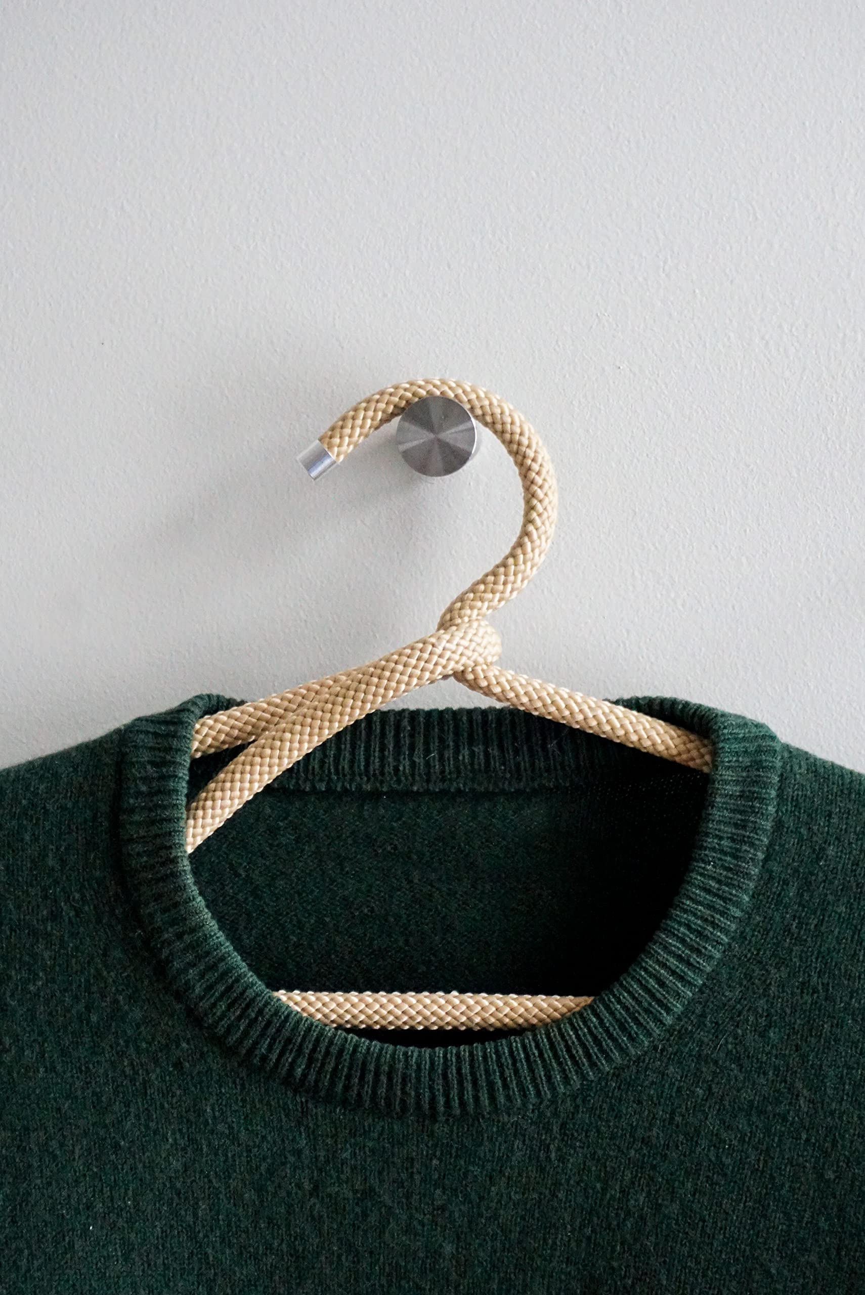 Peppermint Products Rope Hanger | 3-delige textielkledingbeugelset van touw | antislip designer-beugel voor jassen, overhemden, broeken | Design: Roman Luyken | Kast- en garderobehaken (blauw