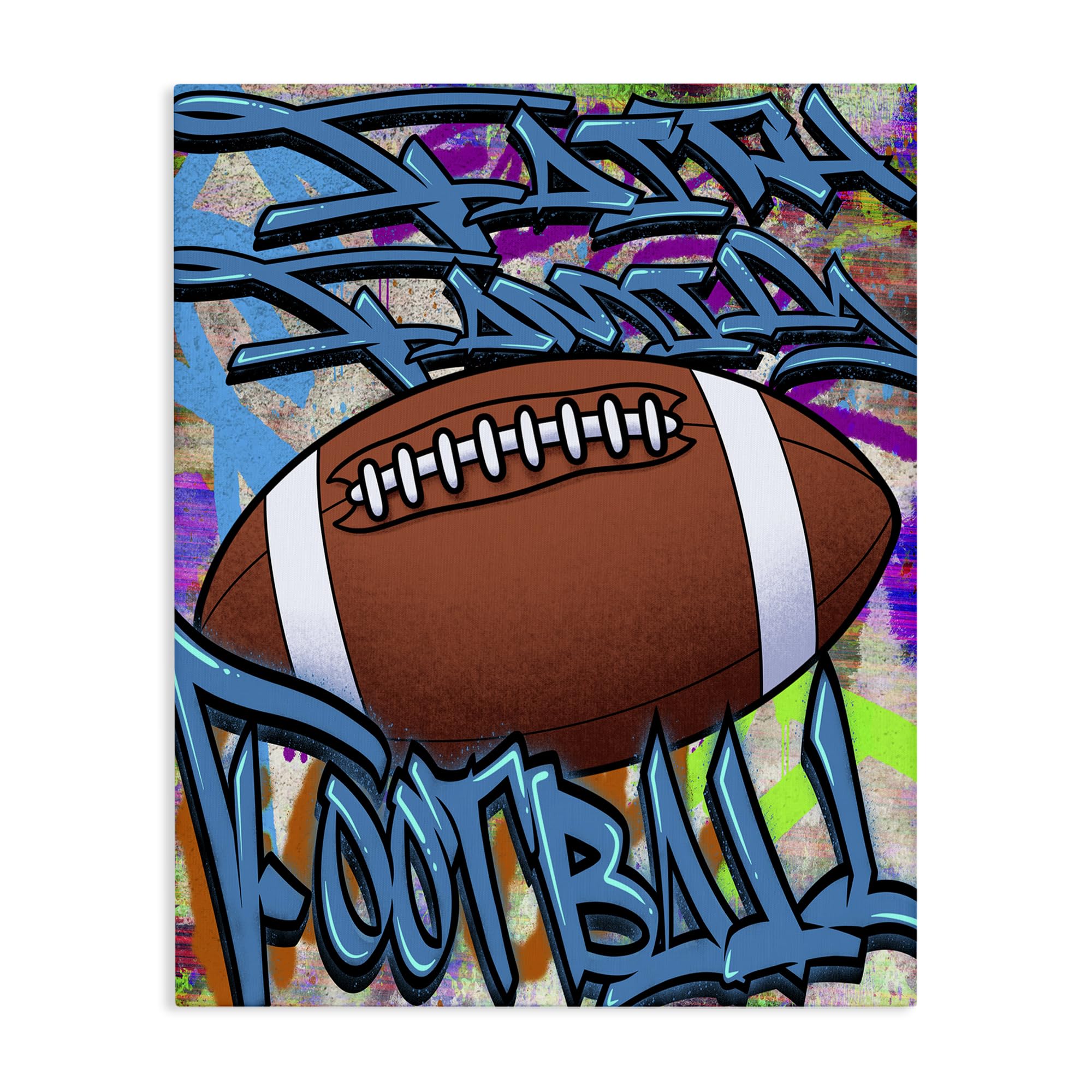 Stupell Industries Unframed 'Faith Family Football Graffiti'| Canvas Art