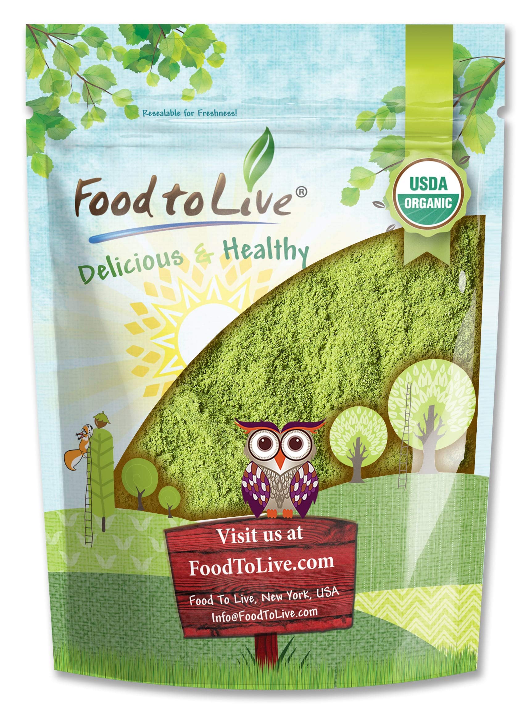 Food to Live Organic Moringa Powder, 2 Pounds — Rich in, Non-GMO, Ground Moringa Oleifera Leaf, Raw, Sun-Dried, Vegan, Bulk, Great for Drinks, Teas and SmoothiesUSDA Organic