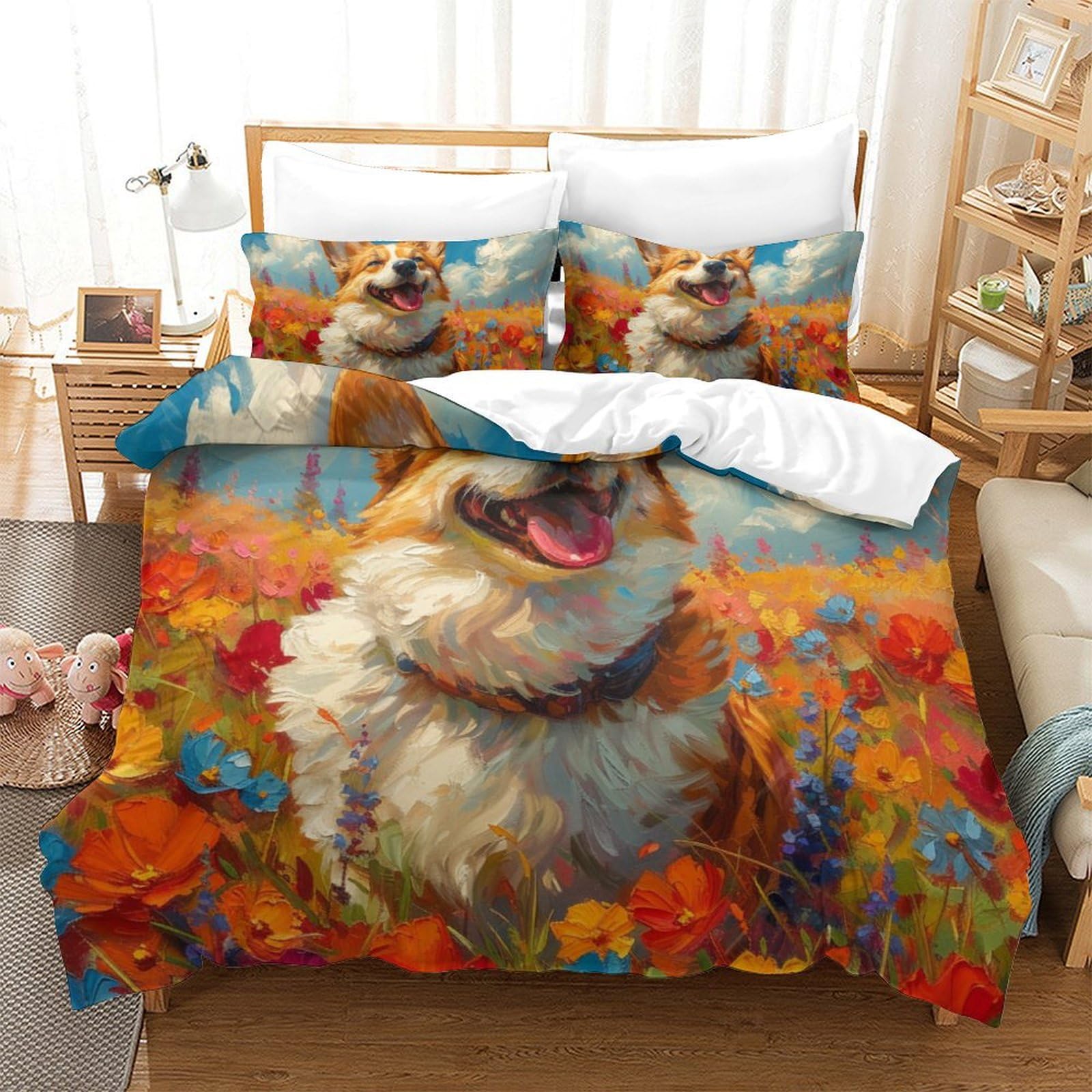 Literie enfants lits 3pcs imprimé chien 3D pour transformer la chambre des ados avec style