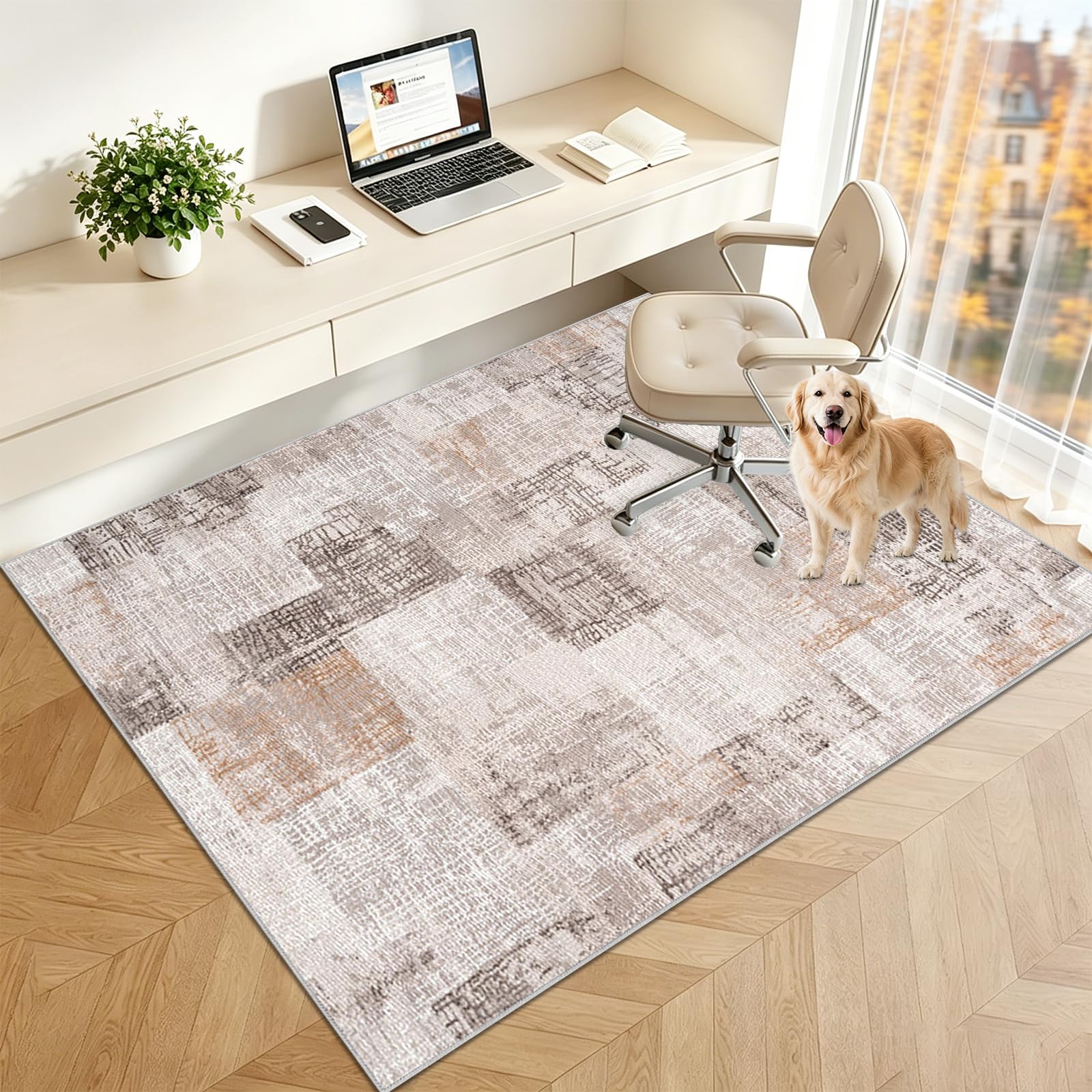 Alfombra Protectora Suelo Silla Ruedas, Alfombra Antideslizante para Sillas de Oficina, Protector de Suelos de Madera, Alfombra Pequeña para Suelos de Oficinas y Estudios 140x190cm