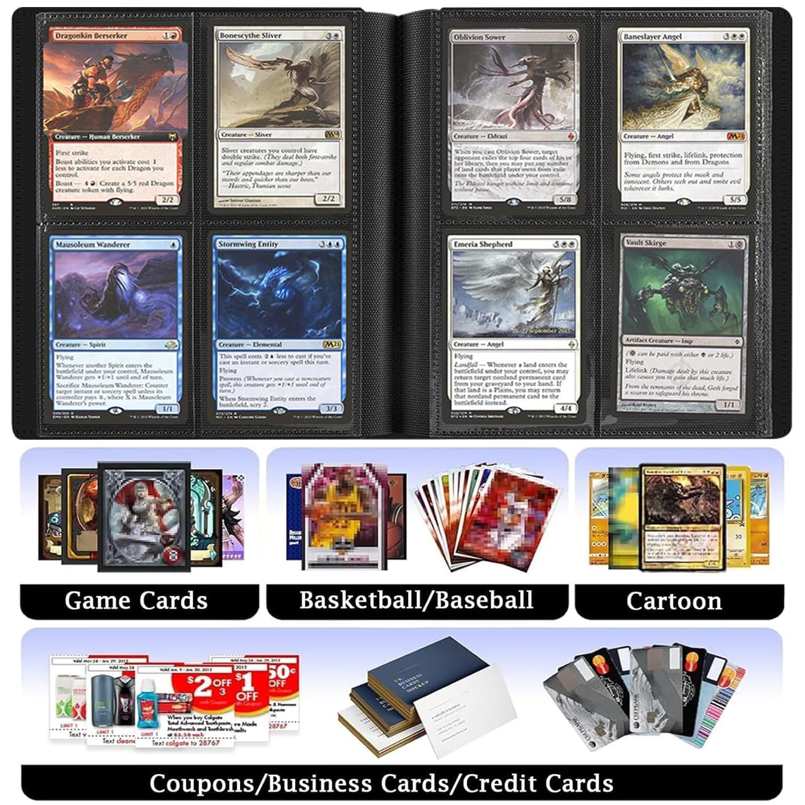 Eastrise 4-Pocket Trading Card Binder, Pocket Trading Card Album, 20 Pages Holding 160 Pockets - Image 3