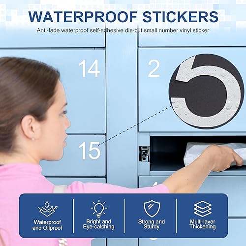 Miniatura 4 de 20 calcomanías adhesivas de números de buzón, vinilo impermeable, números de dirección autoadhesivos para exteriores, troqueladas, estilo clásico, 0