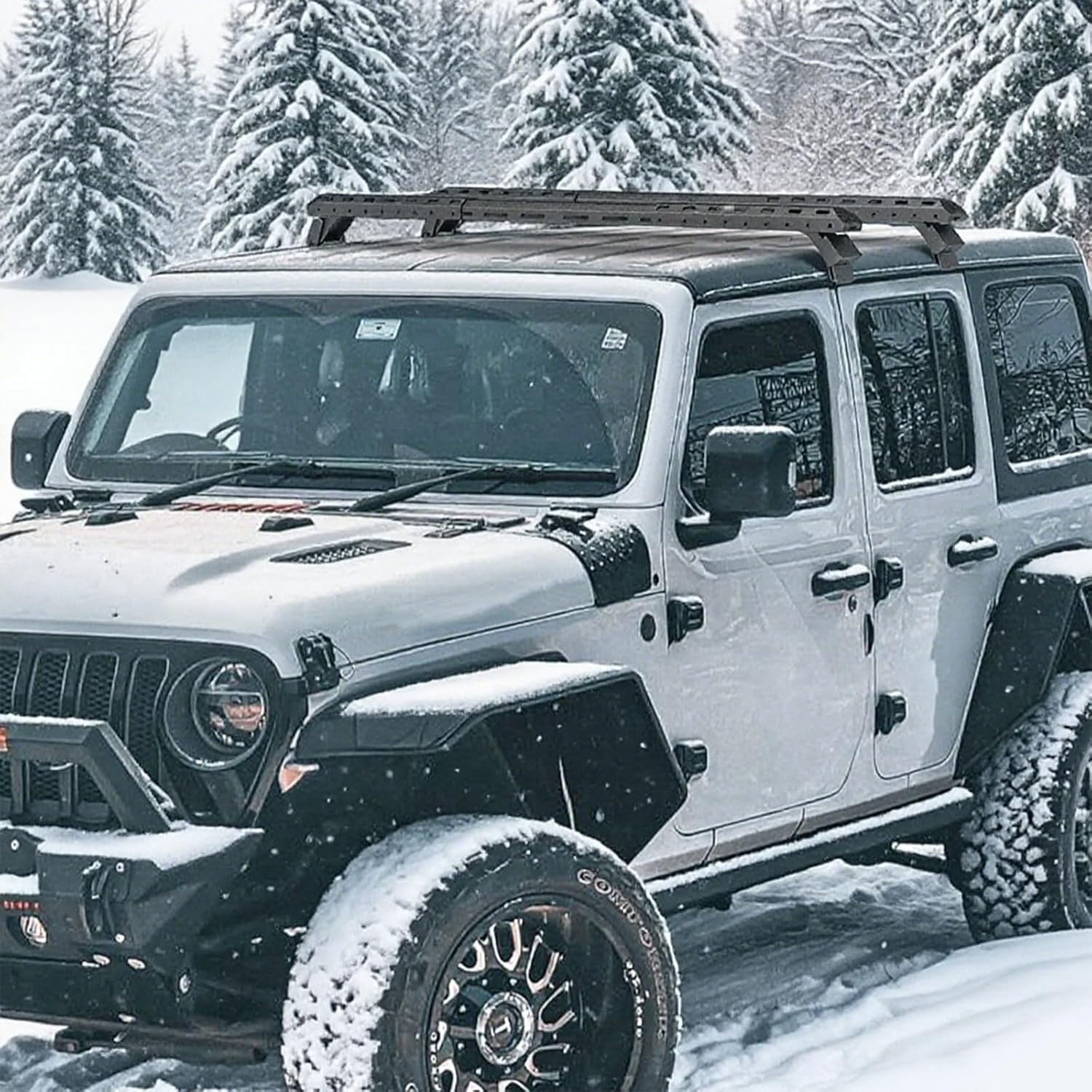 420 LBS Roof Rack Cross Bars,Adjustable 39.4-61 inch Roof Rail Crossbars Fit for Jeep Wrangler JL JT 2018-2025 (2/4 Door Hardtop), Rooftop Cargo Bag Kayak Bike Carrier