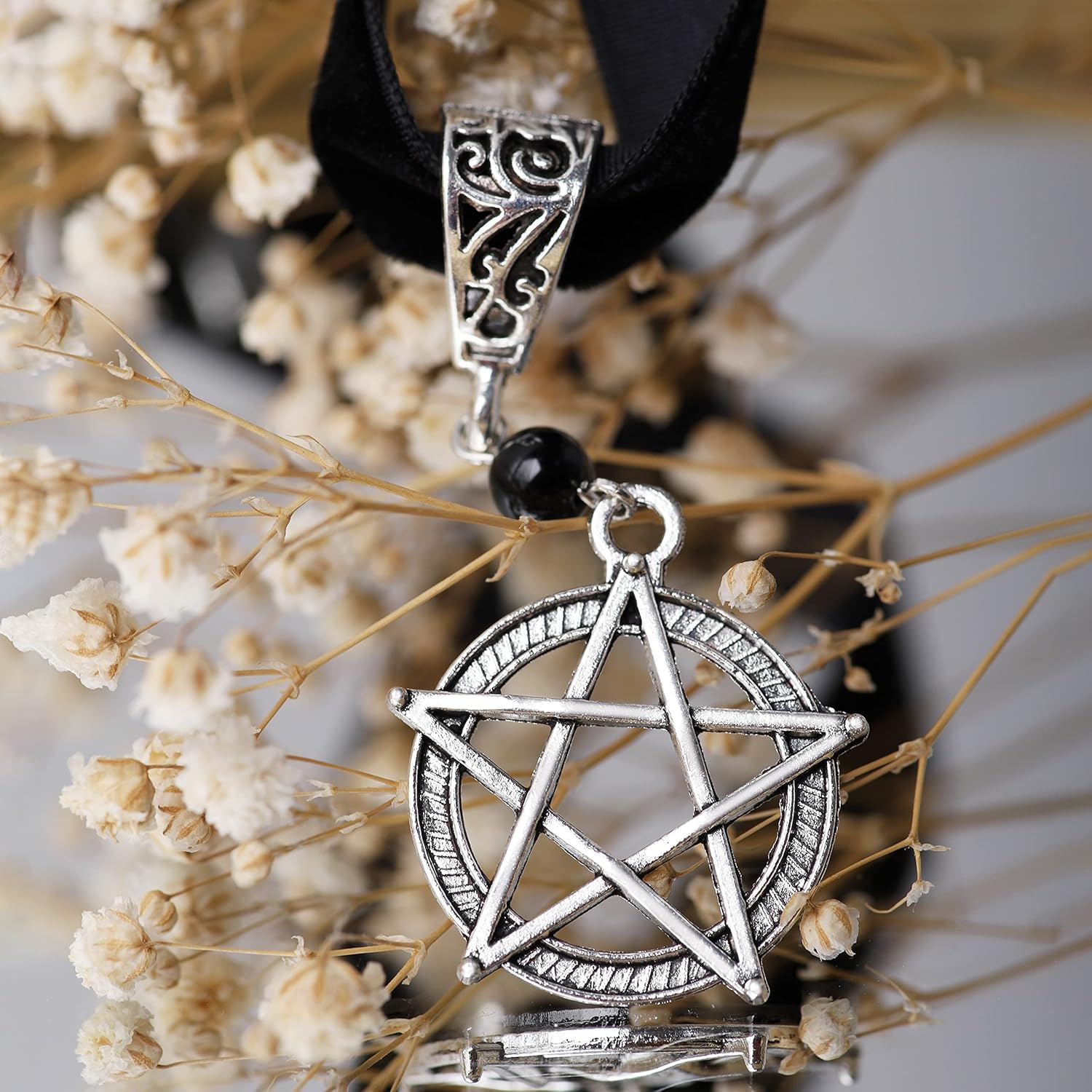 Sacina Gothic Pentagram Choker Necklace, Zinc Alloy Pentagram Pendant, Goth Jewelry for Women, Christmas Gift for Women - Image 9