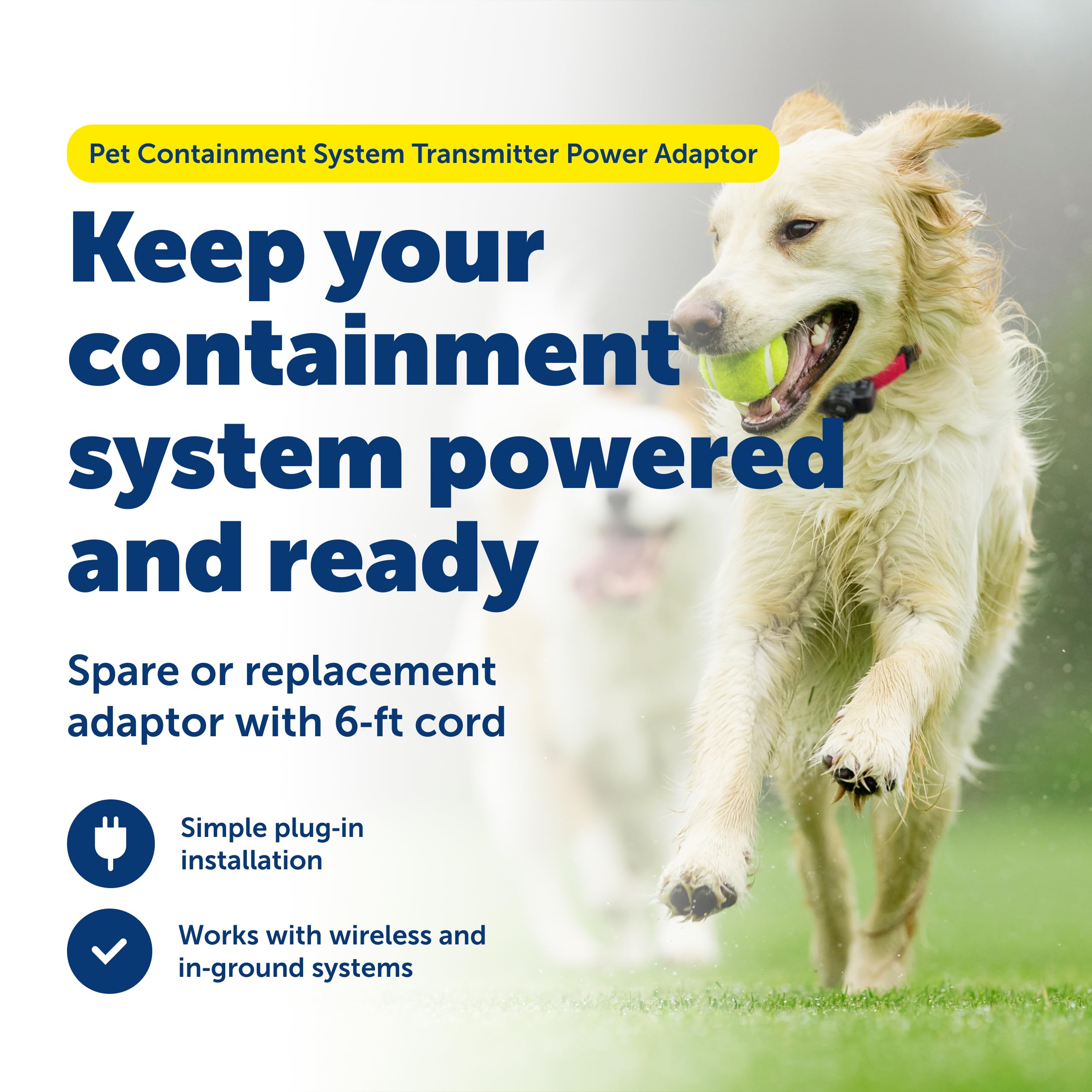 PetSafe Adaptateur d'alimentation de rechange pour système de confinement sans fil pour chien, modèle RFA-513, compatible avec confinement sans fil pour animaux domestiques, Stay & Play, clôture