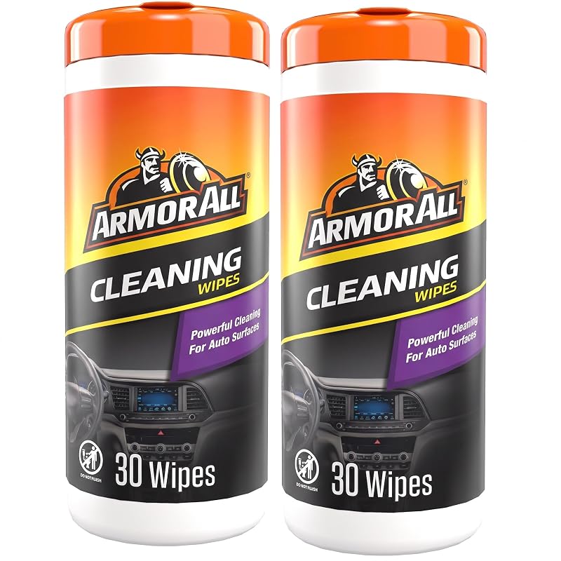 Lenços para Limpeza Interna de Carro Armor All, 30 unidades, Pacote com 2